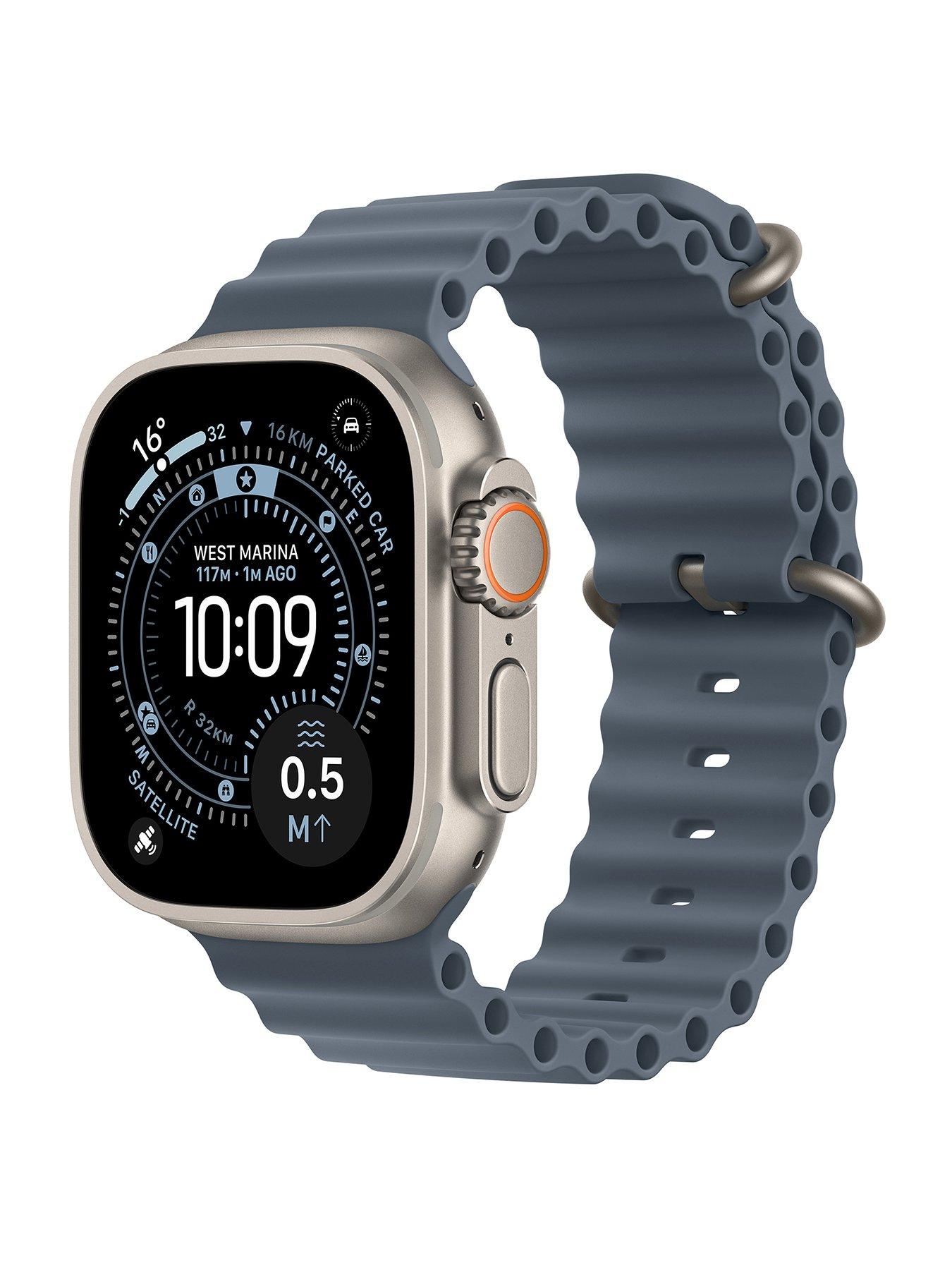 undefined Watch Ultra 3 (GPS + Cellular, 2025) 49mm Natural Titanium Case with Anchor Blue Ocean Band