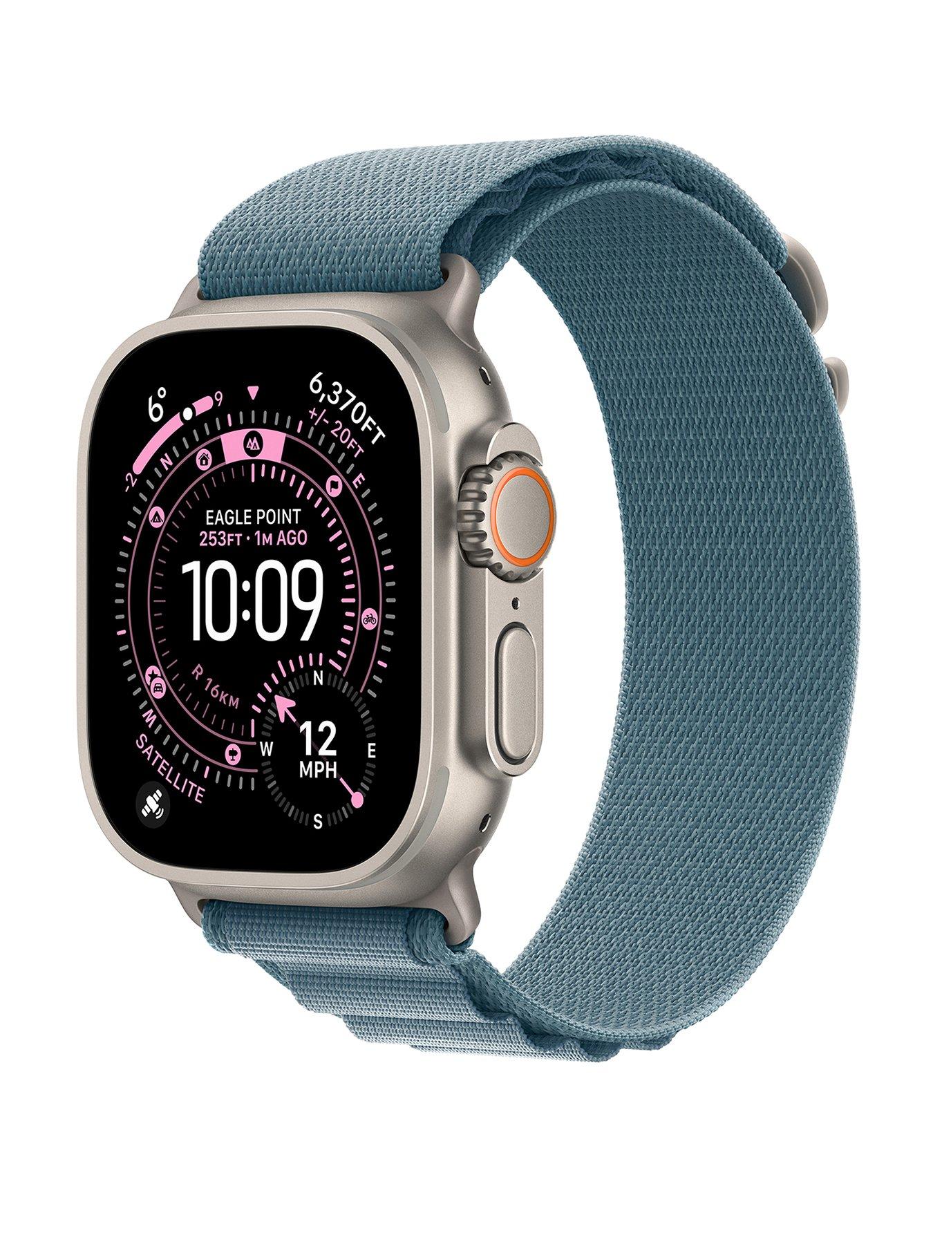 front image of apple-watch-ultra-3-gps-cellular-2025-49mmnbspnatural-titanium-case-with-light-blue-alpine-loop-large