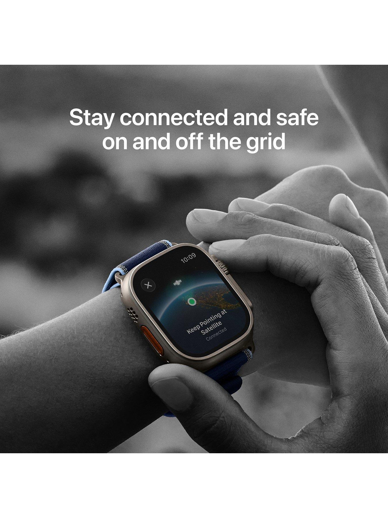 Image 3 of 7 of Apple Apple Watch Ultra 3&nbsp;(GPS + Cellular, 2025) 49mm&nbsp;Natural Titanium Case with Blue/Bright Blue Trail Loop - S/M