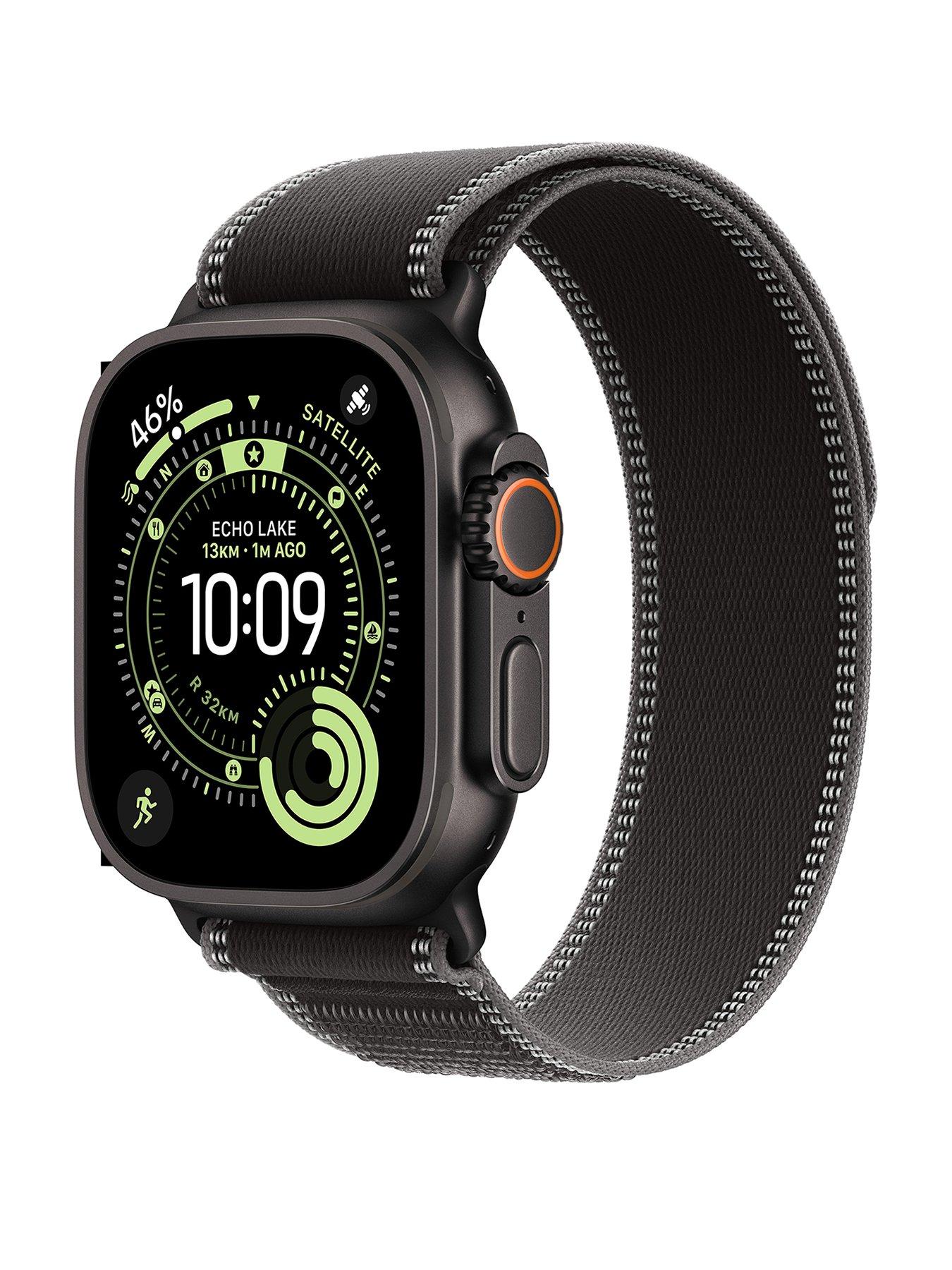 Image 1 of 7 of Apple Watch Ultra 3 (GPS + Cellular, 2025) 49mm&nbsp;Black Titanium Case with Black/Charcoal Trail Loop - M/L