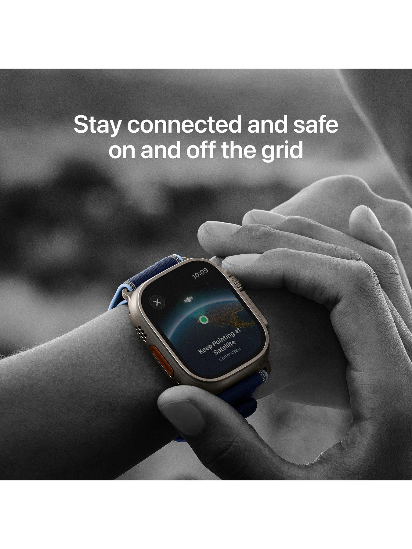 Image 3 of 7 of Apple Watch Ultra 3 (GPS + Cellular, 2025) 49mm&nbsp;Black Titanium Case with Black/Charcoal Trail Loop - M/L
