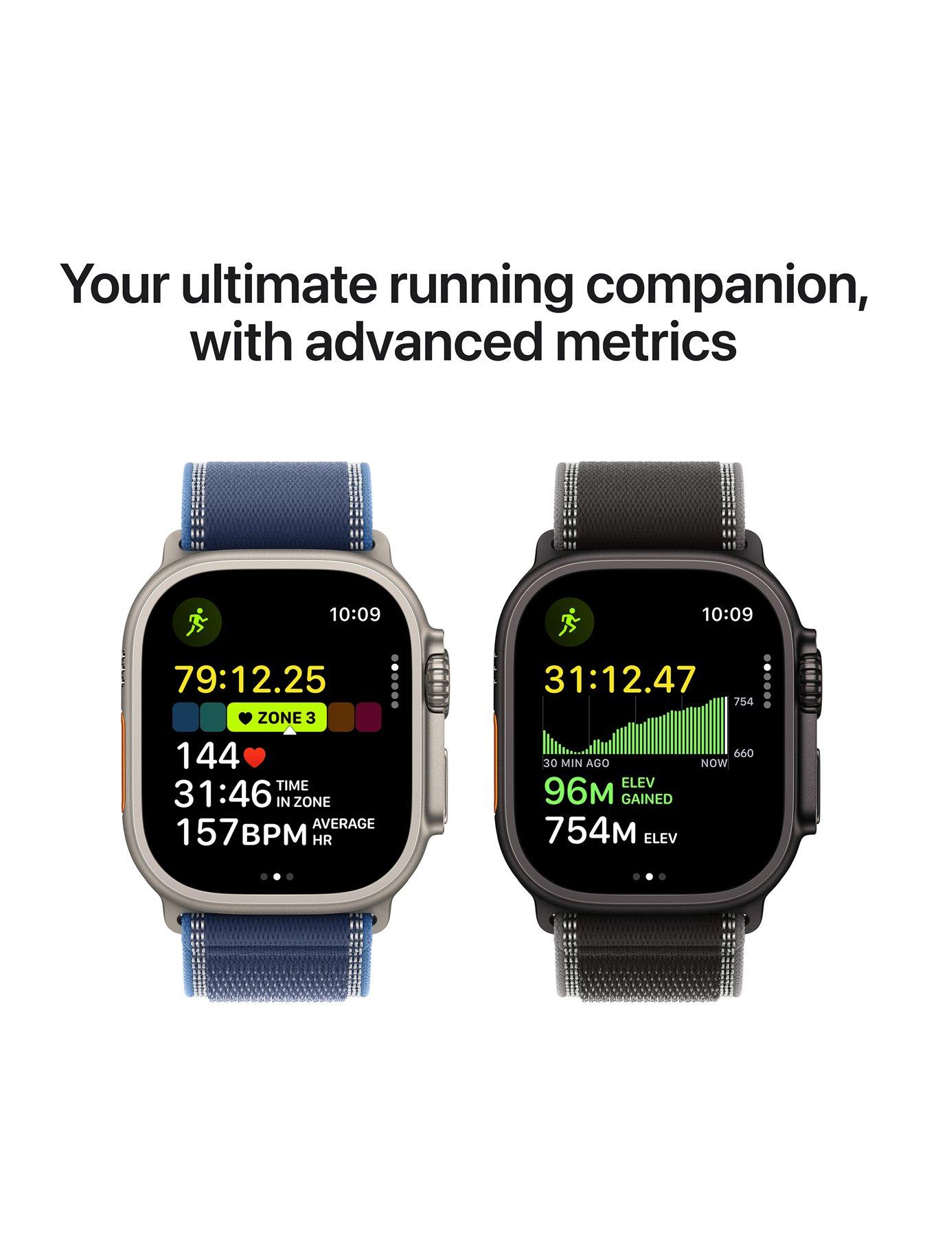 Image 4 of 7 of Apple Watch Ultra 3 (GPS + Cellular, 2025) 49mm&nbsp;Black Titanium Case with Black/Charcoal Trail Loop - M/L