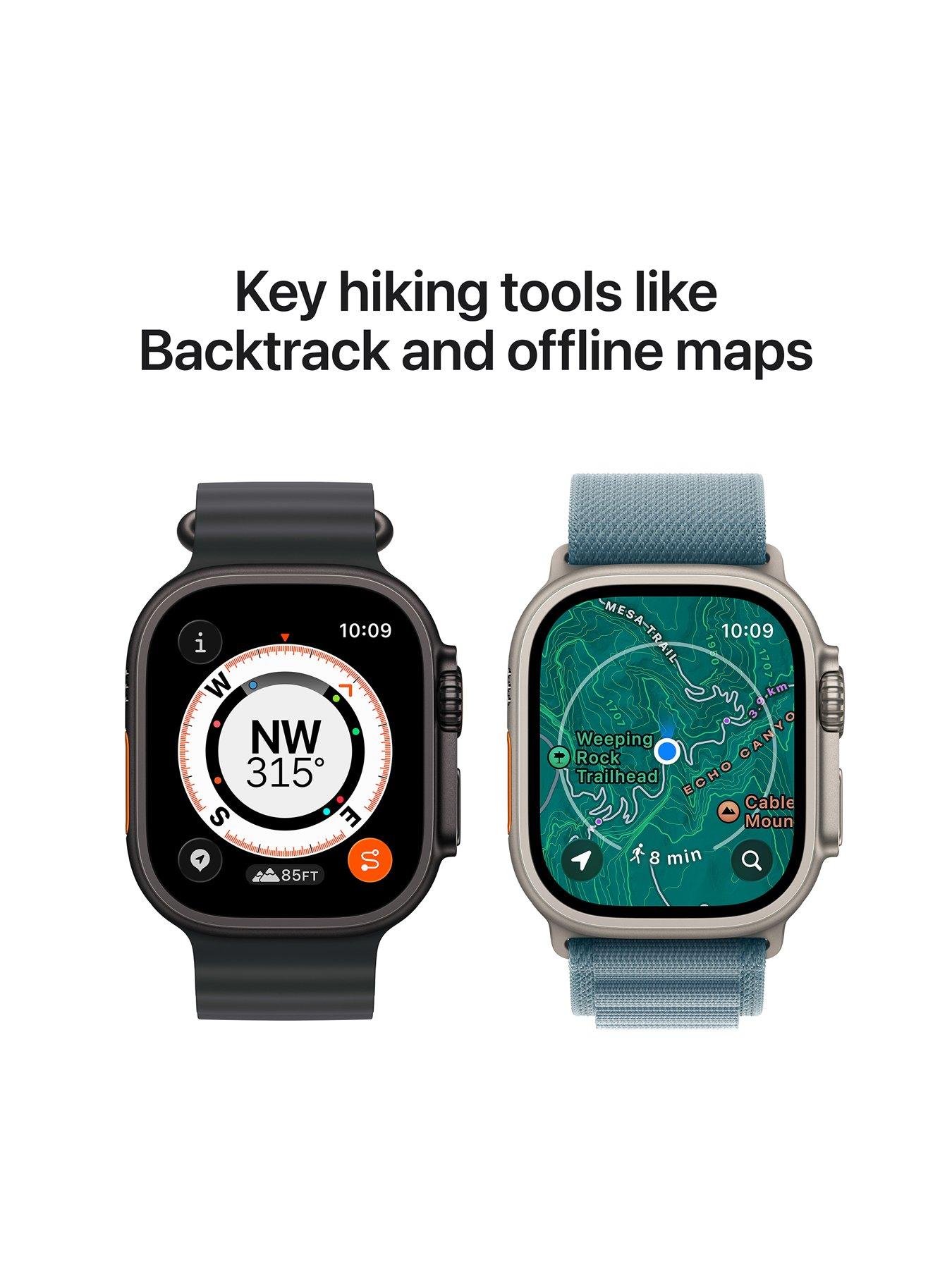 Image 5 of 7 of Apple Watch Ultra 3 (GPS + Cellular, 2025) 49mm&nbsp;Black Titanium Case with Black/Charcoal Trail Loop - M/L