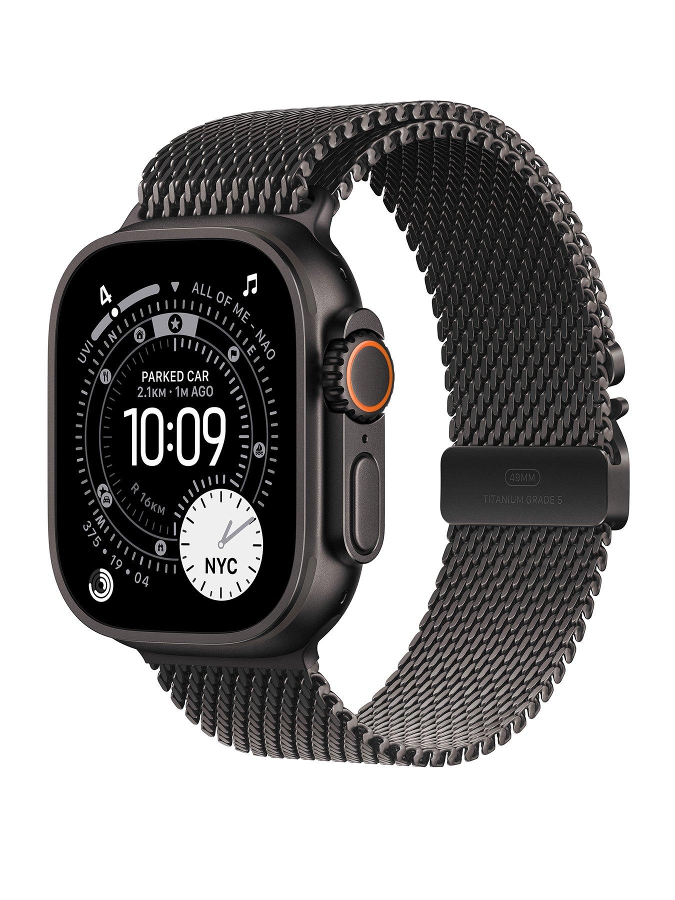 front image of apple-watch-ultra-3-gps-cellular-2025-49mmnbspblack-titanium-case-with-black-titanium-milanese-loop-large