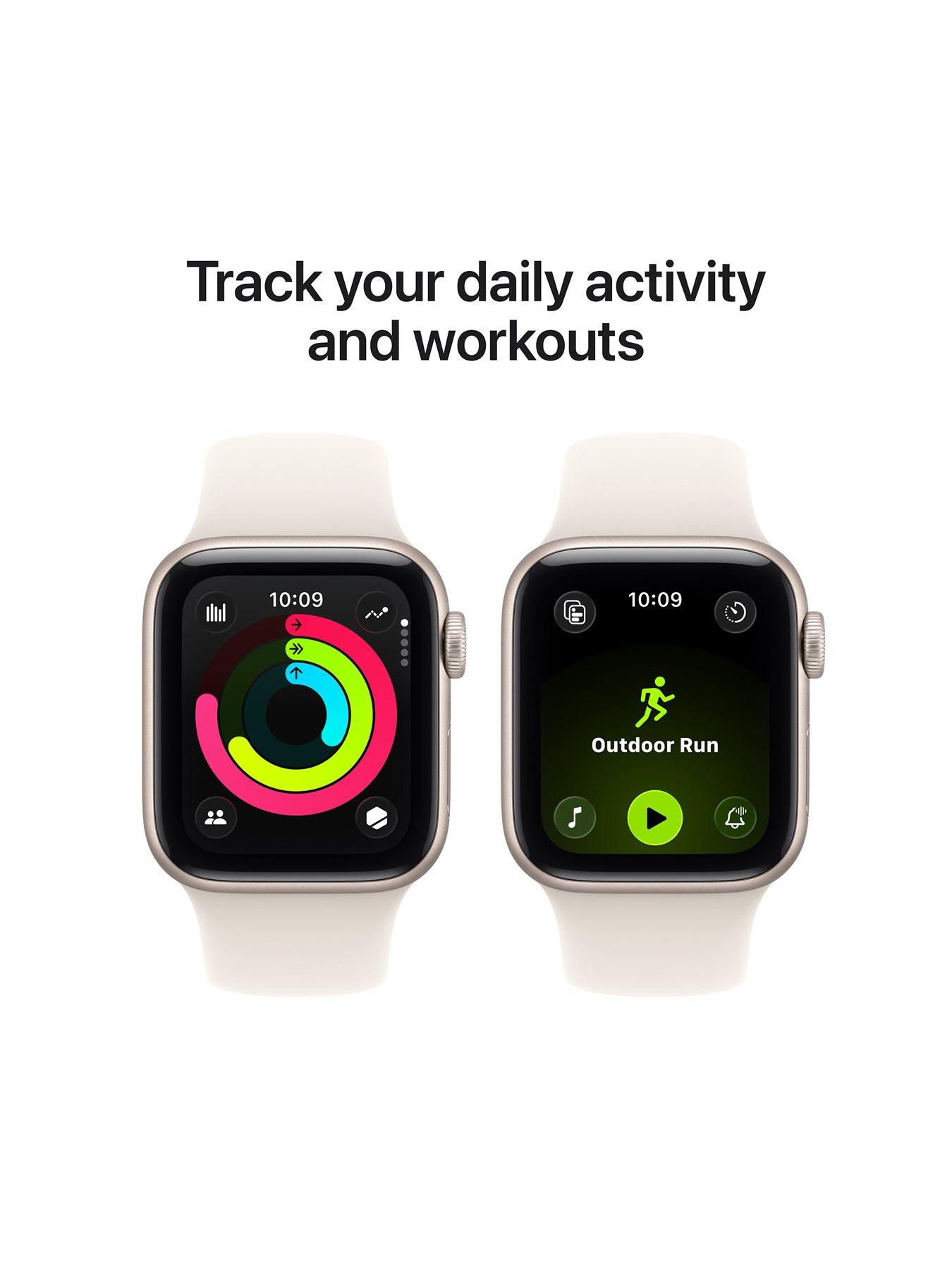 Image 5 of 7 of Apple Watch SE 3 (GPS, 2025) 40mm&nbsp;Starlight Aluminium Case with Starlight Sport Band - M/L