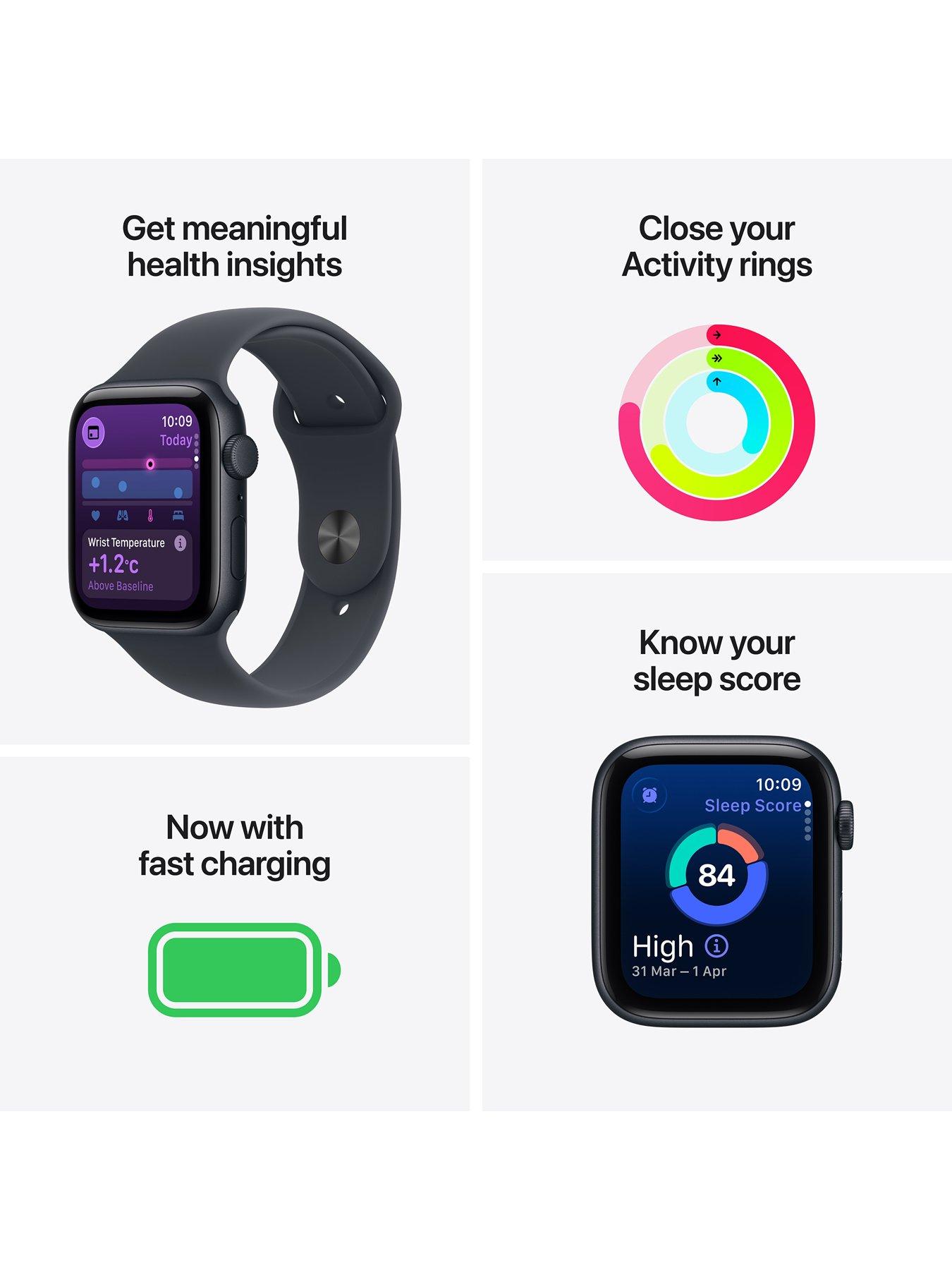 Image 2 of 7 of Apple Watch SE 3 (GPS, 2025) 44mm&nbsp;Midnight Aluminium Case with Midnight Sport Band - S/M