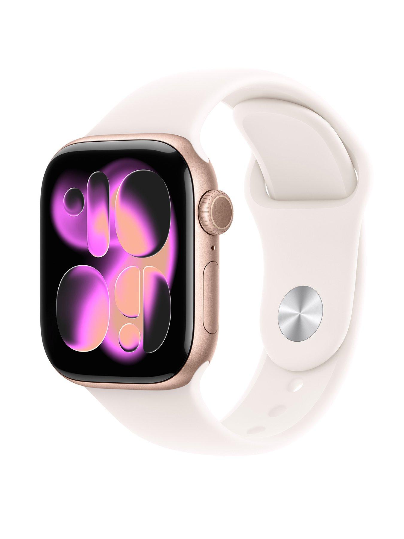 front image of apple-watch-series-11-gps-42mmnbsprose-gold-aluminium-case-with-light-blush-sport-band-sm