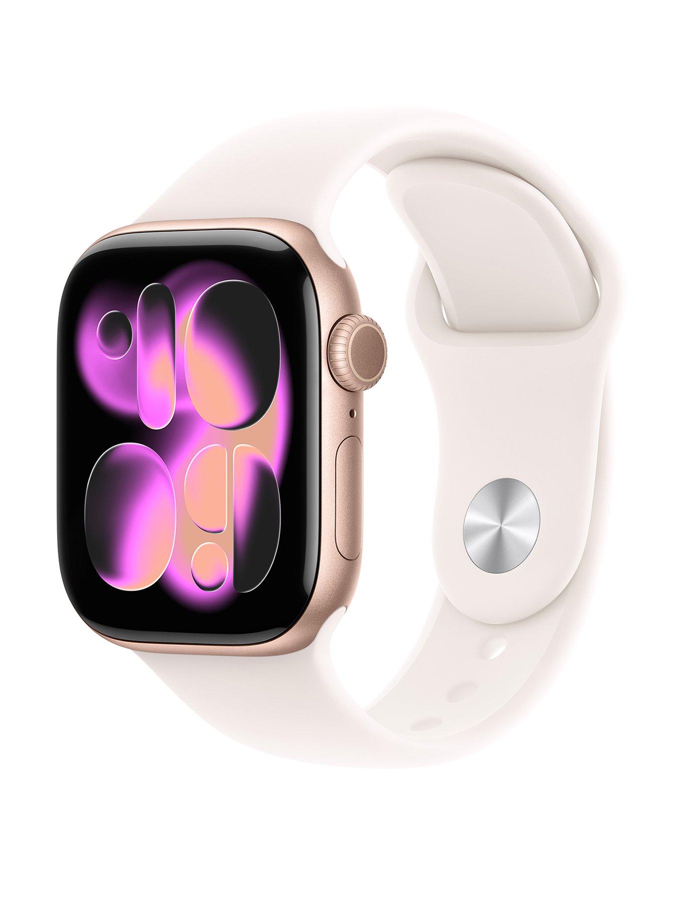Image 1 of 8 of Apple Watch Series 11 (GPS)&nbsp;42mm&nbsp;Rose Gold Aluminium Case with Light Blush Sport Band - M/L
