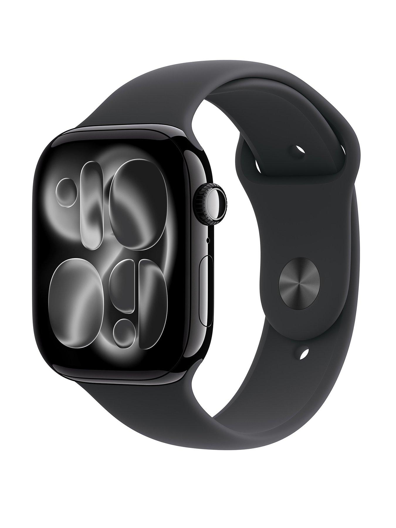 front image of apple-watch-series-11-gps-46mmnbspjet-black-aluminium-case-with-black-sport-band-ml