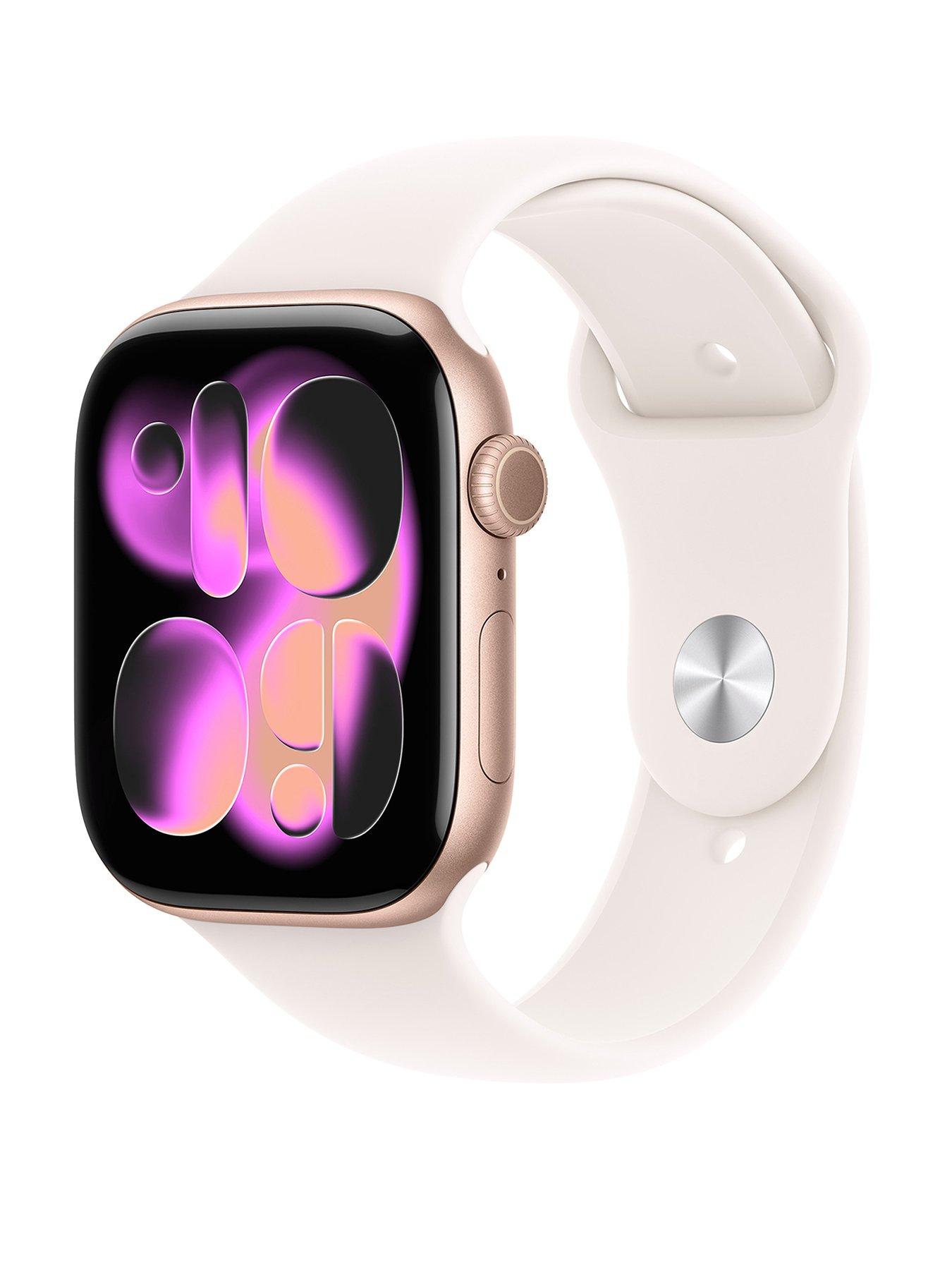undefined Watch Series 11 (GPS) 46mm Rose Gold Aluminium Case with Light Blush Sport Band - M/L