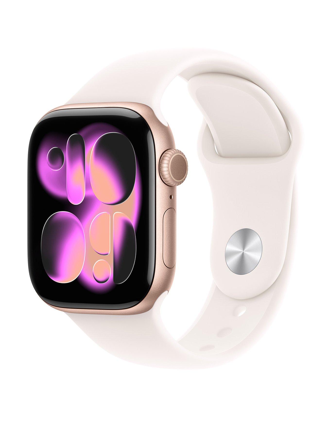front image of apple-watch-series-11-gps-cellular-2025-42mm-rose-gold-aluminium-case-with-light-blush-sport-band-sm