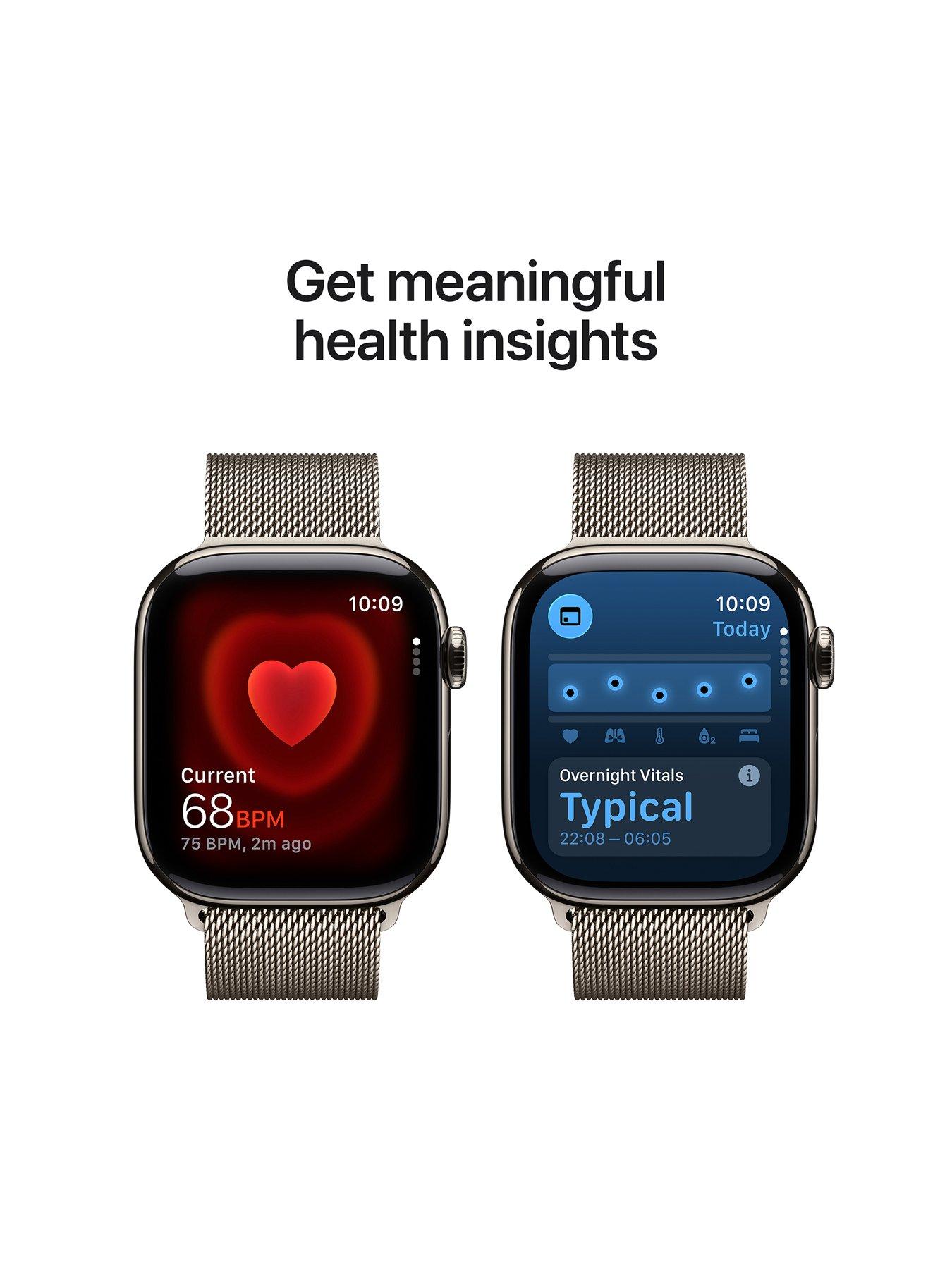 Image 4 of 8 of Apple Watch Series 11 (GPS + Cellular, 2025) 42mm&nbsp;Natural Titanium Case with Natural Milanese Loop