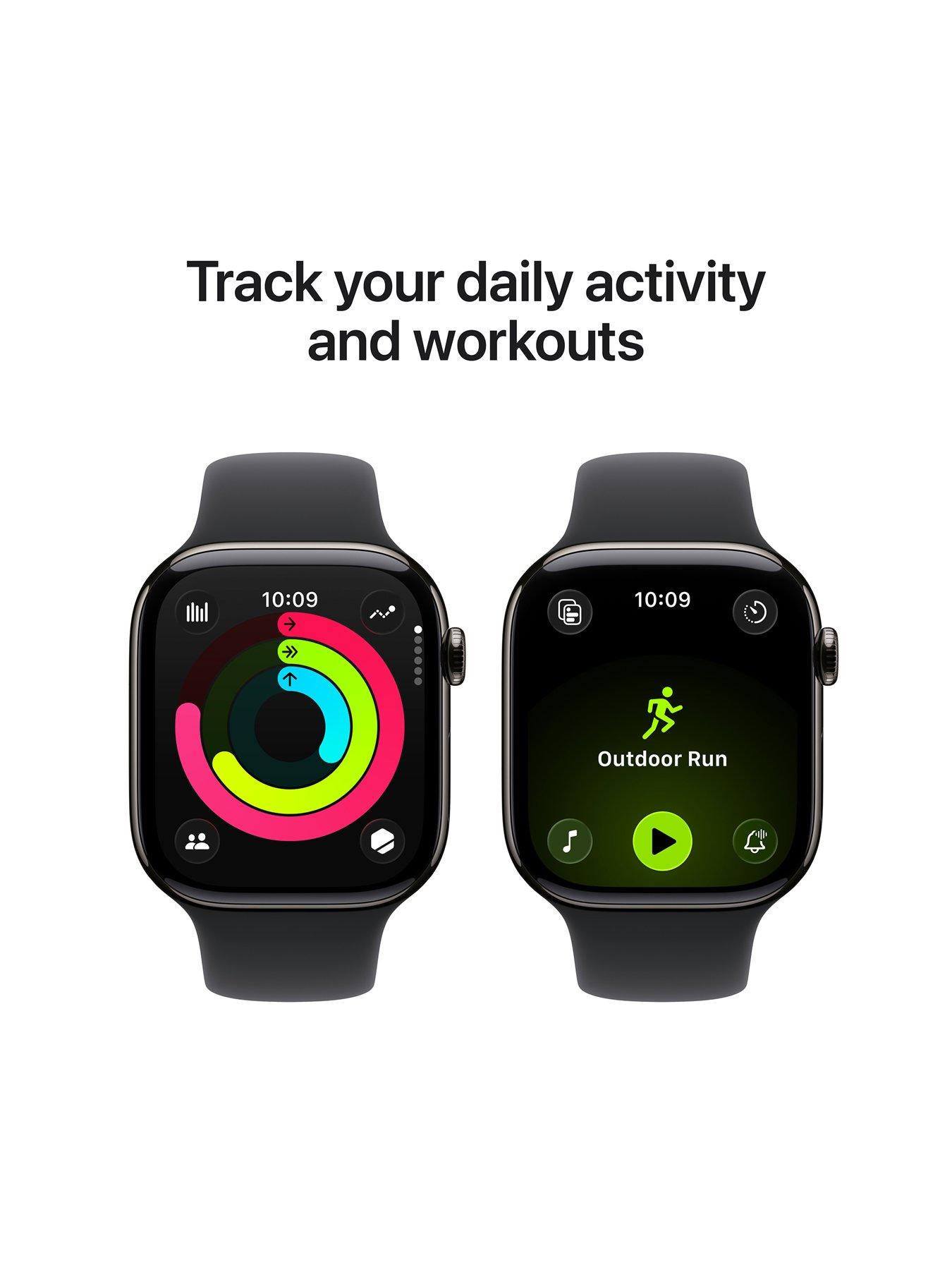 Image 3 of 8 of Apple Watch Series 11 (GPS + Cellular, 2025) 42mm&nbsp;Slate Titanium Case with Black Sport Band - S/M