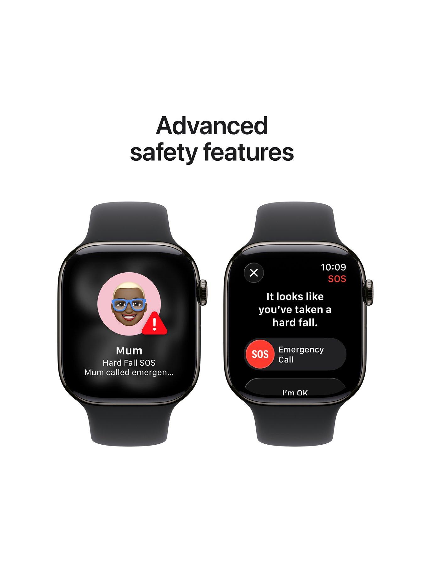 Image 5 of 8 of Apple Watch Series 11 (GPS + Cellular, 2025) 42mm&nbsp;Slate Titanium Case with Black Sport Band - S/M
