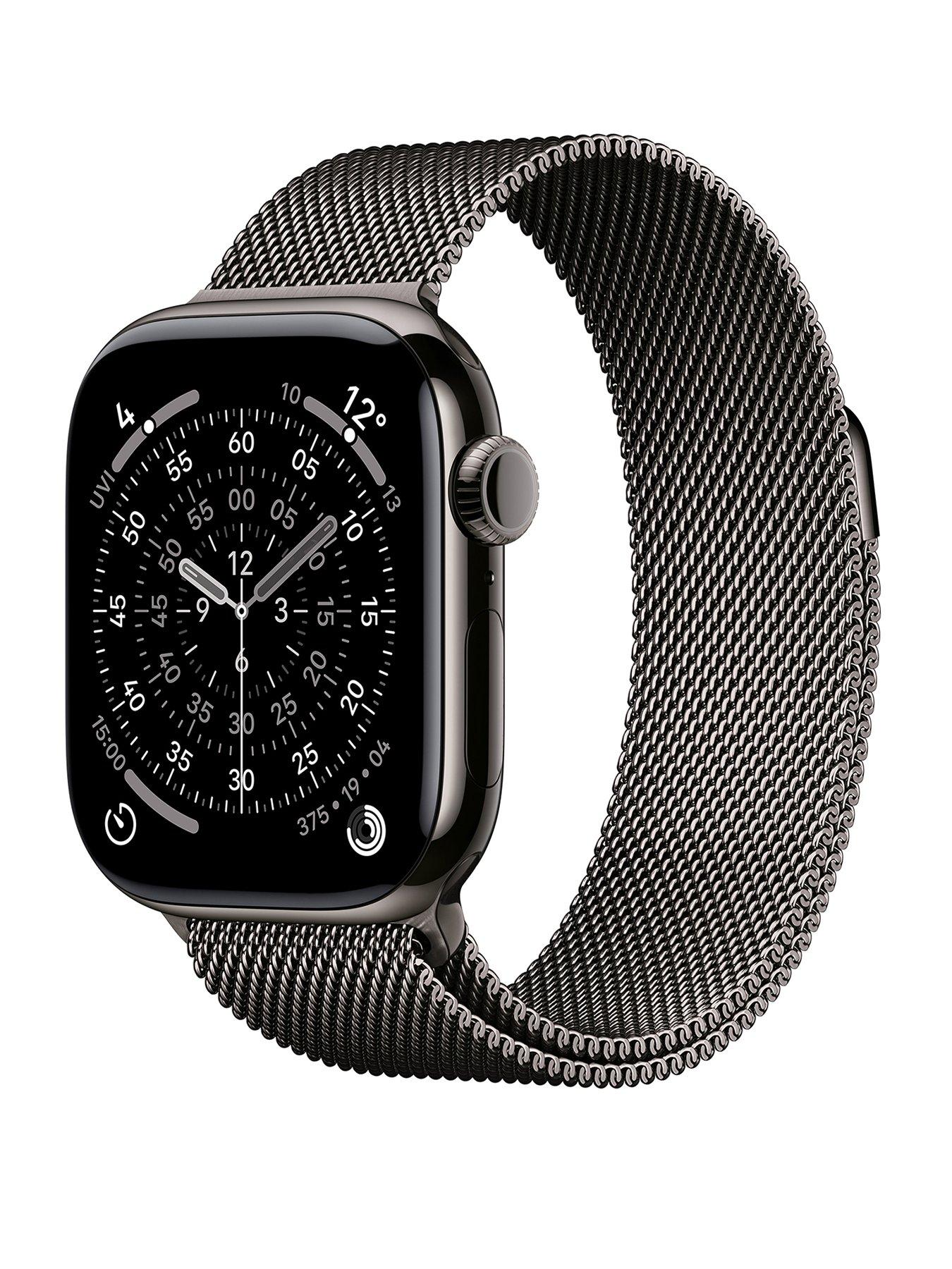 Apple Watch Series 11 (GPS + Cellular, 2025) 42mm Slate Titanium Case with Slate Milanese Loop