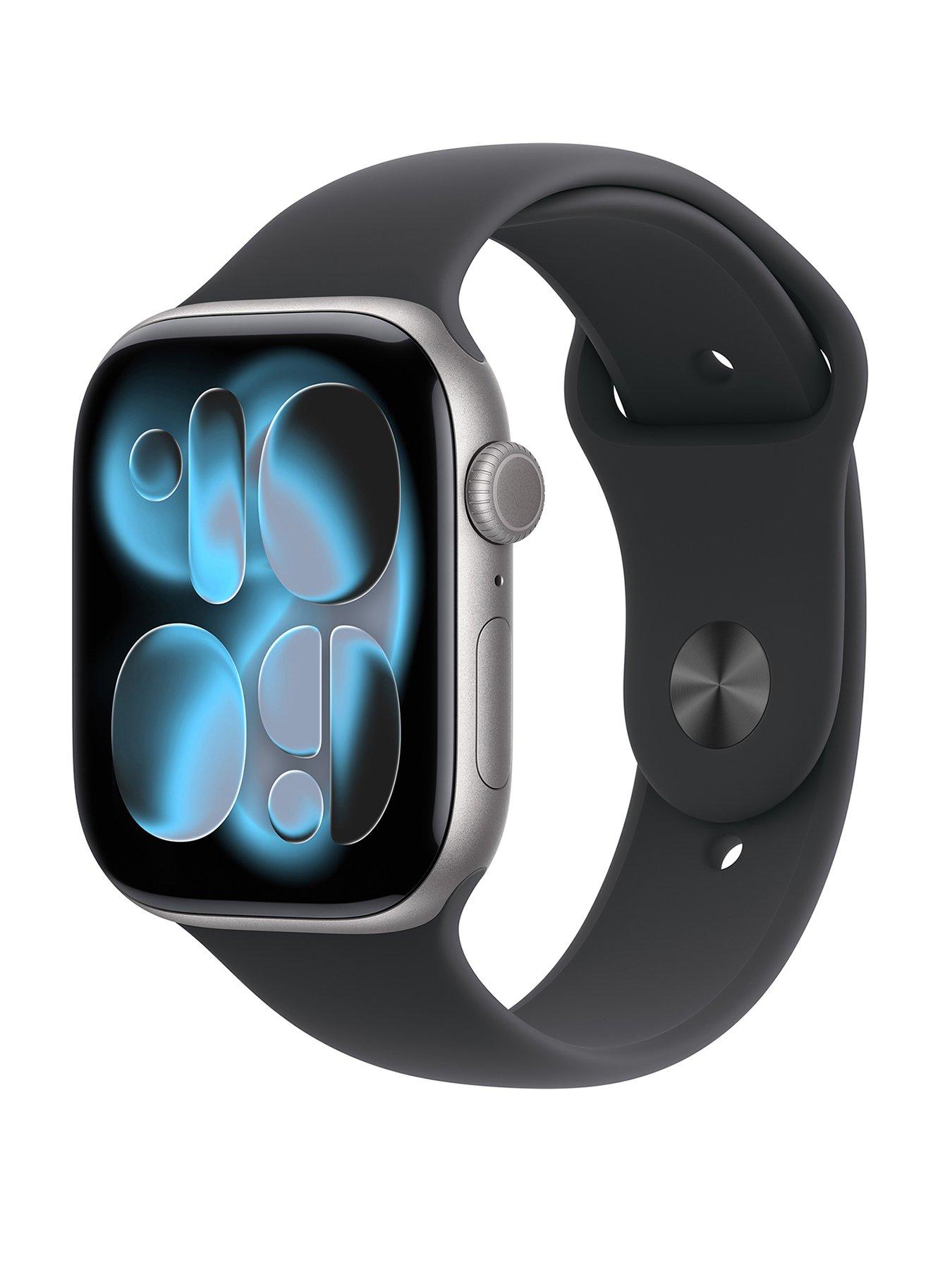 Image 1 of 7 of Apple Watch Series 11 (GPS + Cellular, 2025) 46mm Space Grey Aluminium Case with Black Sport Band - M/L