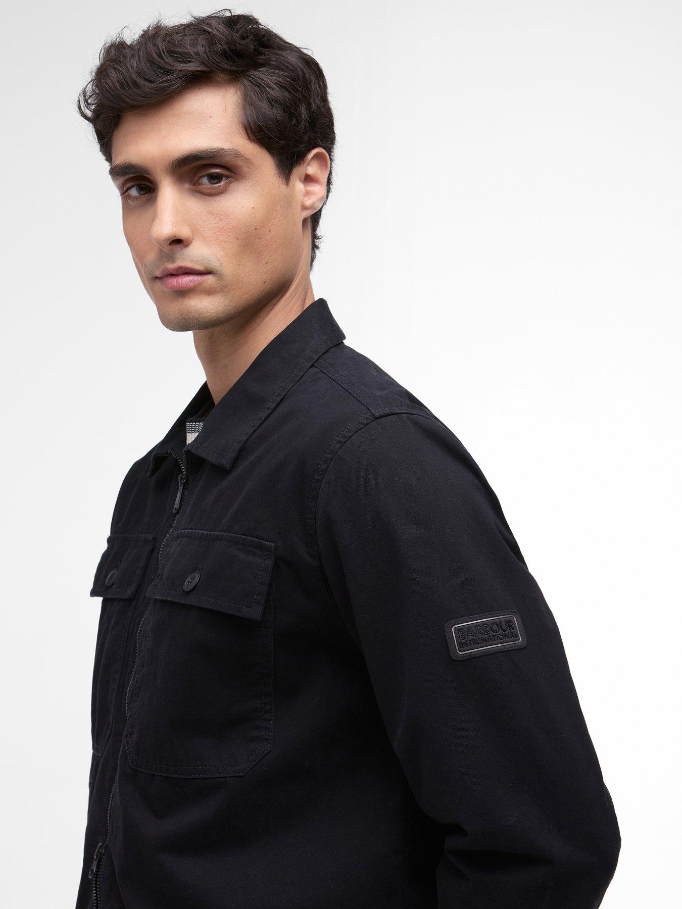 Image 4 of 5 of Barbour International Arkle Cotton Twill Military Overshirt - Black