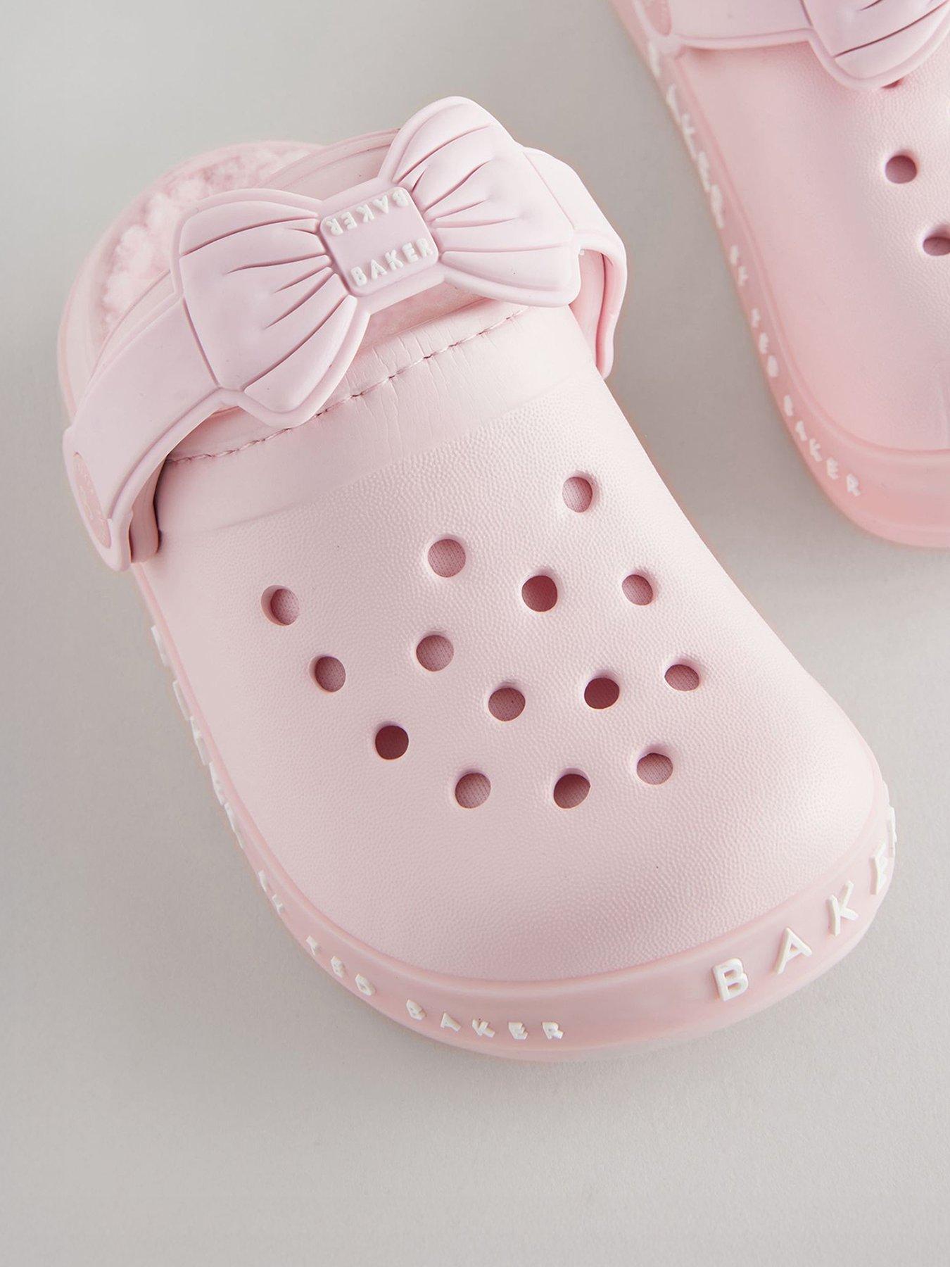  image of ted-baker-younger-girls-fur-light-up-clogs-pink