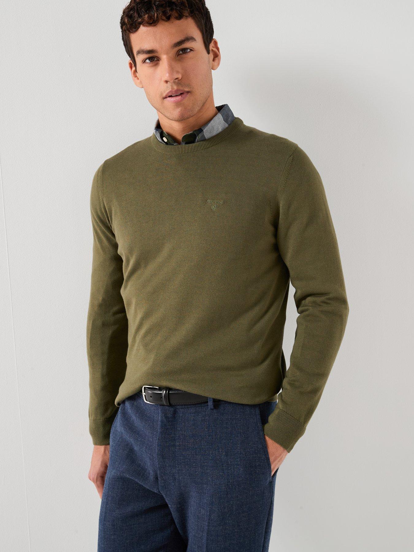 Barbour Pima Cotton Crew Jumper - Green