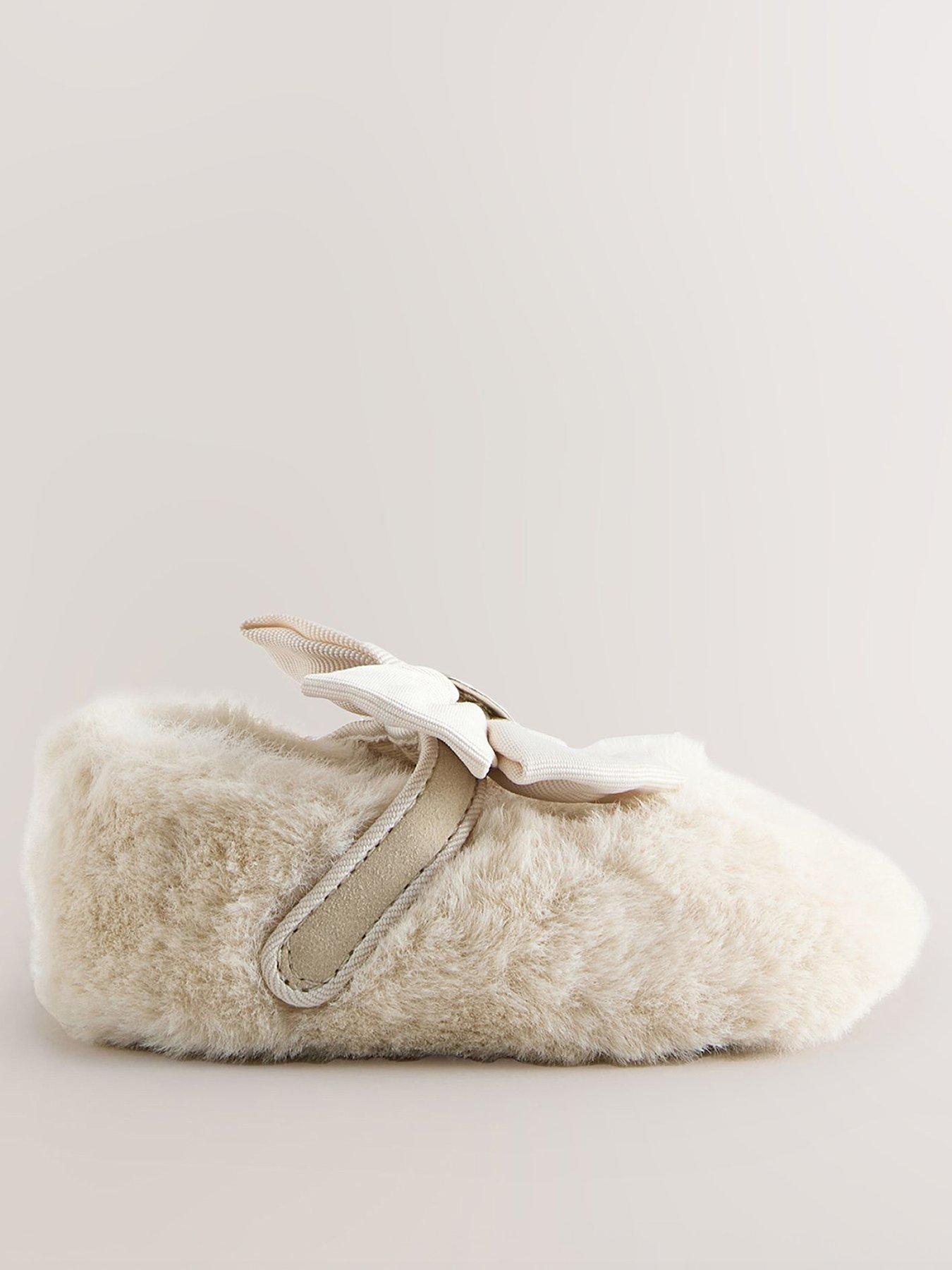 Image 2 of 5 of Ted Baker Baby Girls Fur Mary Jane Shoes - Cream