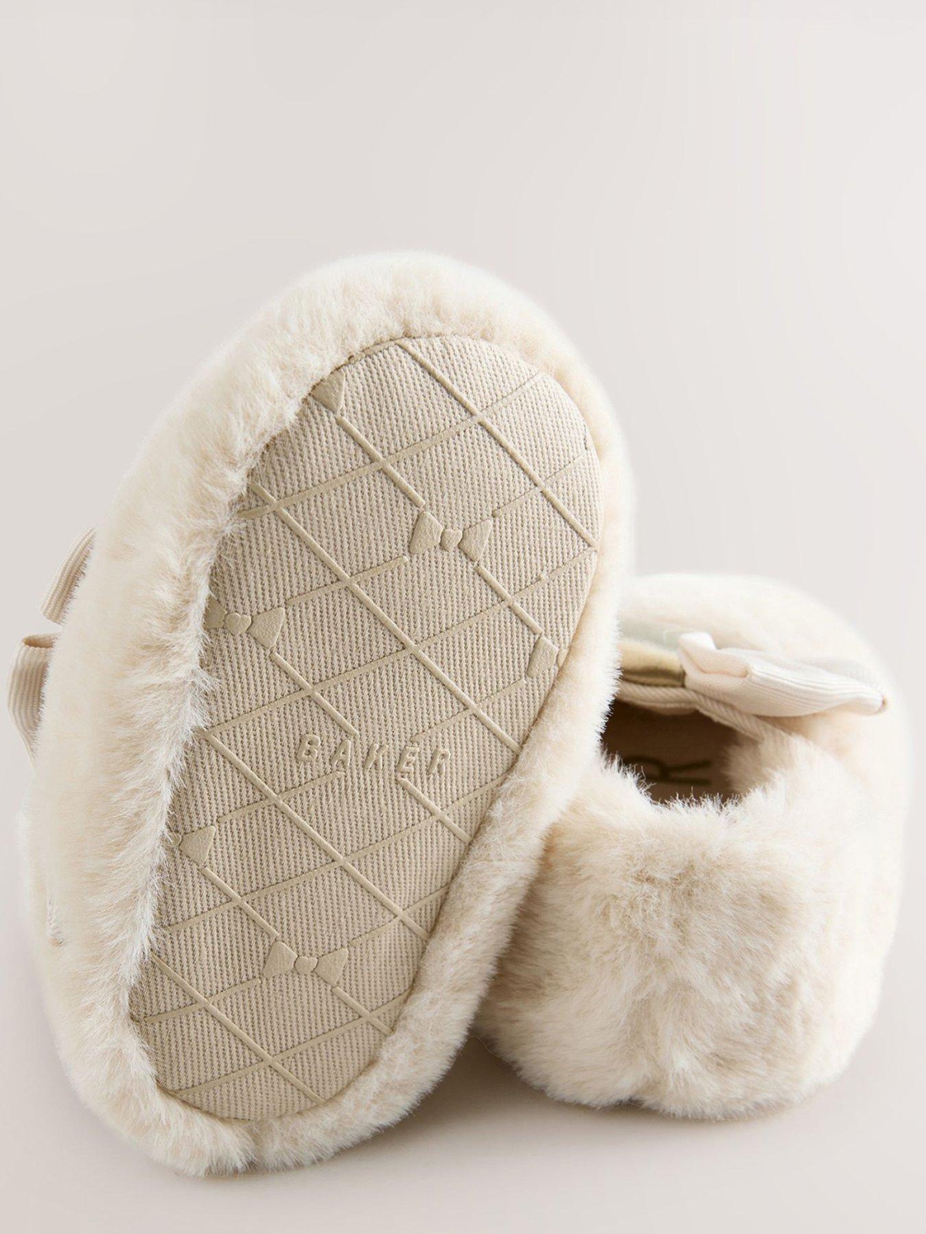 Image 3 of 5 of Ted Baker Baby Girls Fur Mary Jane Shoes - Cream