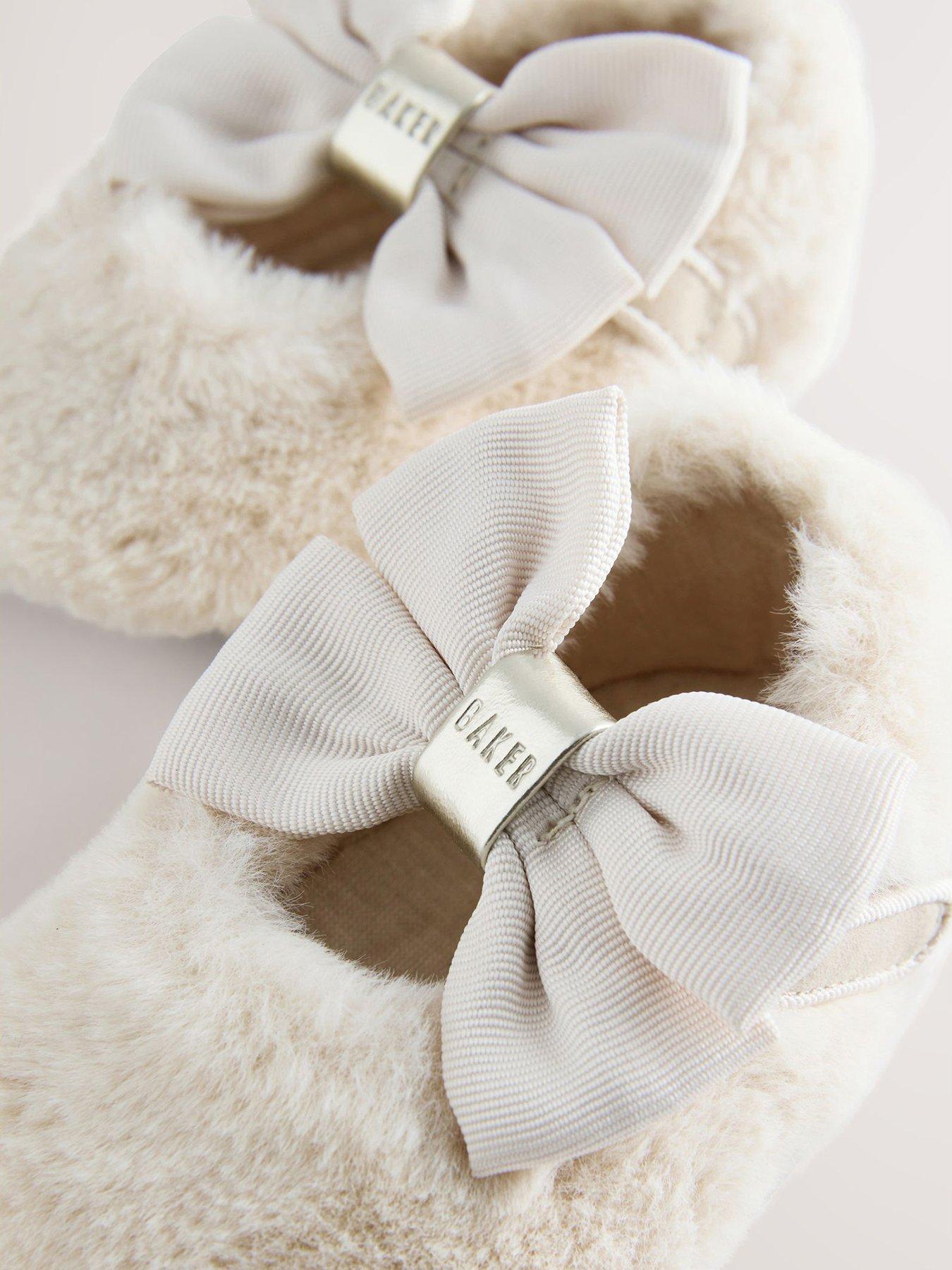Image 4 of 5 of Ted Baker Baby Girls Fur Mary Jane Shoes - Cream