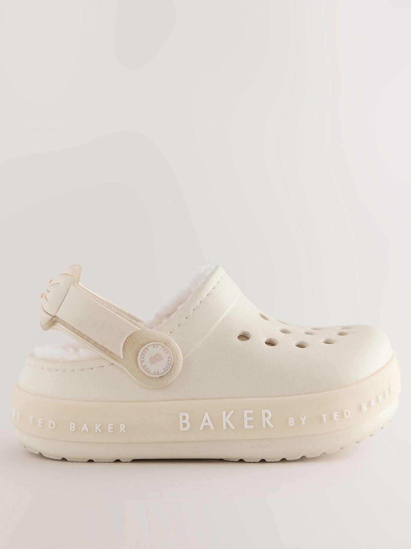  image of ted-baker-younger-girls-fur-light-up-clogs-cream