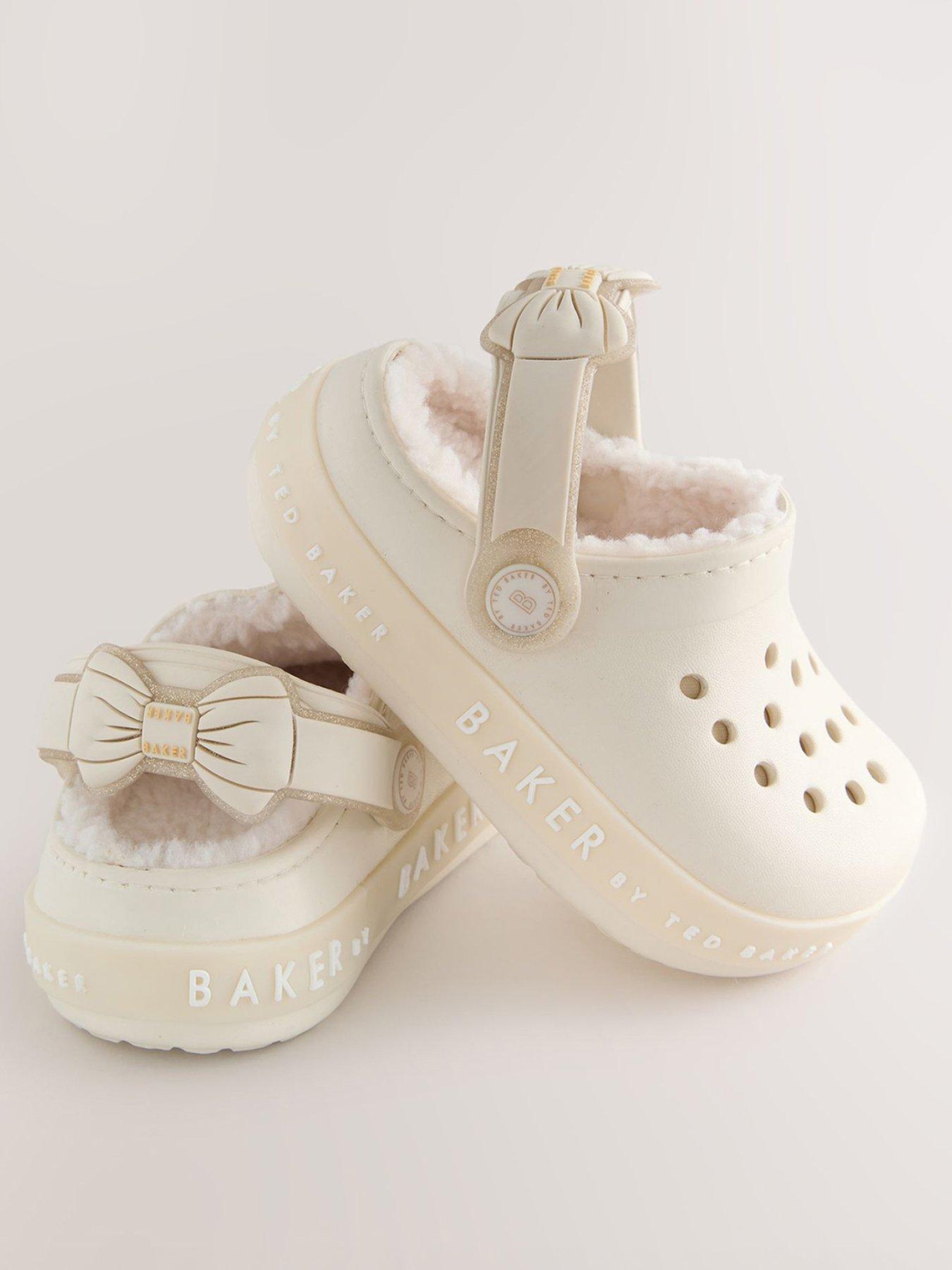  image of ted-baker-younger-girls-fur-light-up-clogs-cream