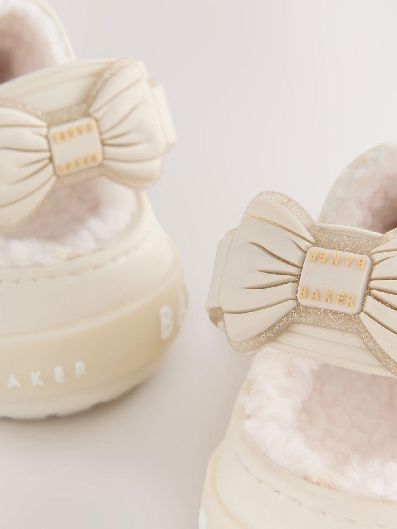  image of ted-baker-younger-girls-fur-light-up-clogs-cream