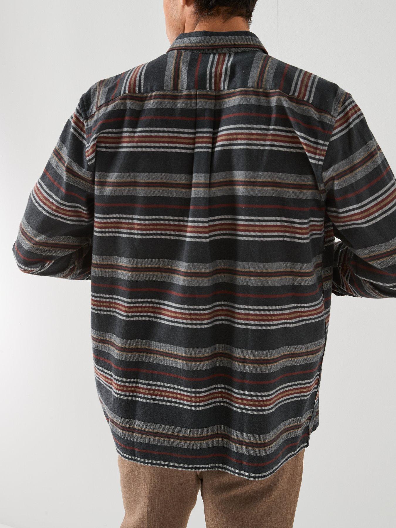 Image 2 of 6 of Barbour Blanket Strip Relaxed Fit Shirt - Dark Grey