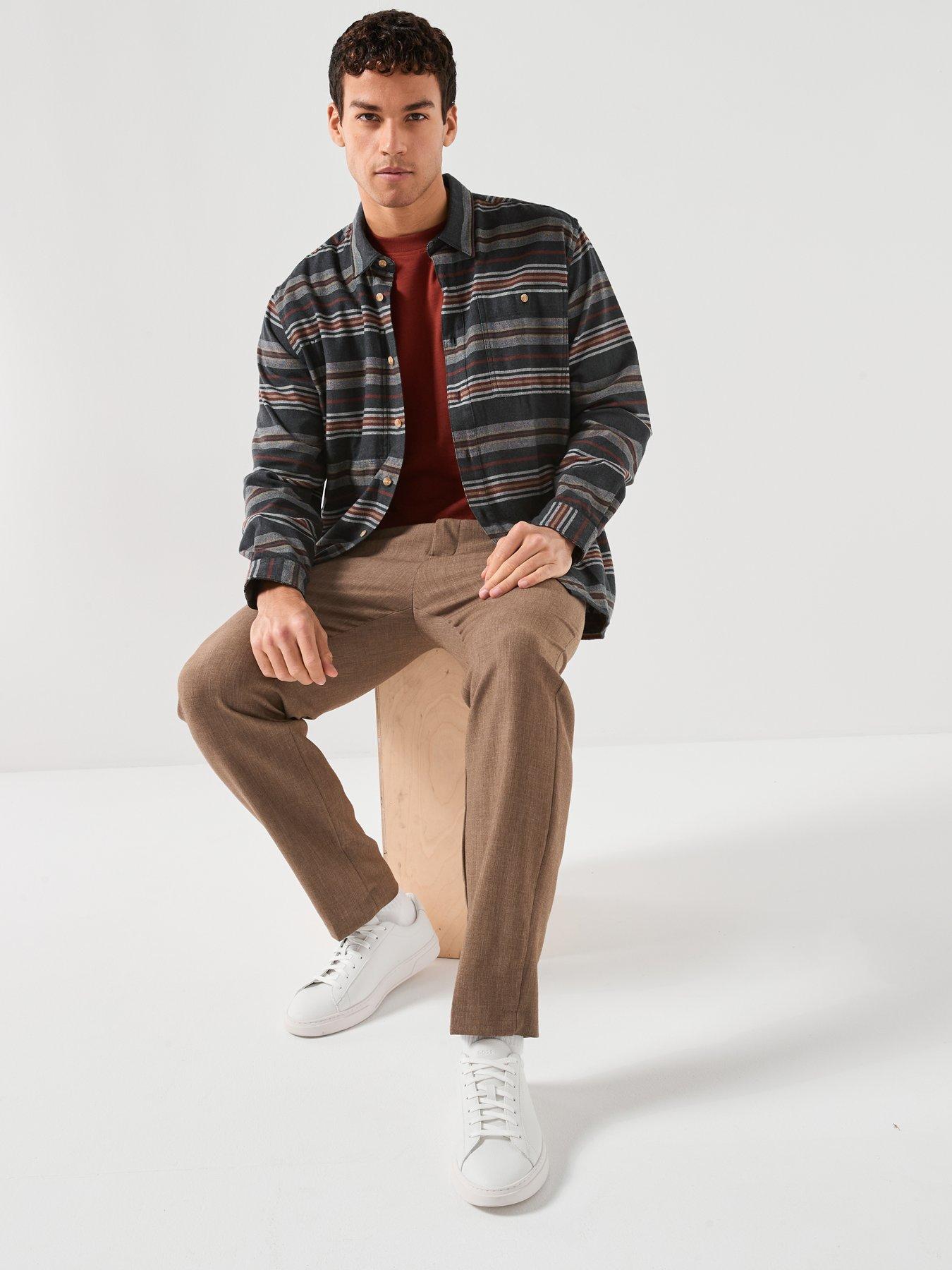Image 4 of 6 of Barbour Blanket Strip Relaxed Fit Shirt - Dark Grey