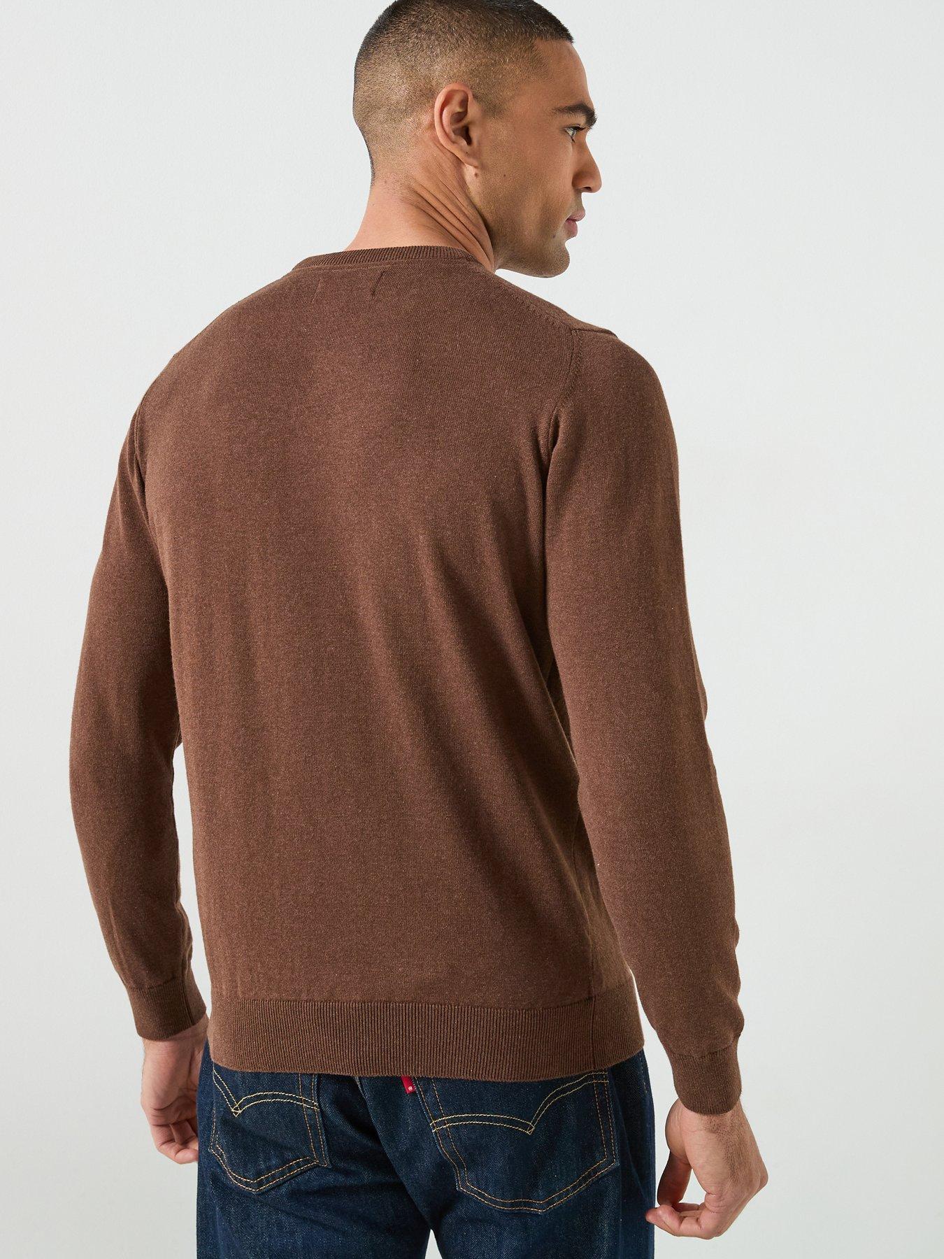 stillFront image of barbour-pima-cotton-crew-jumper-brown