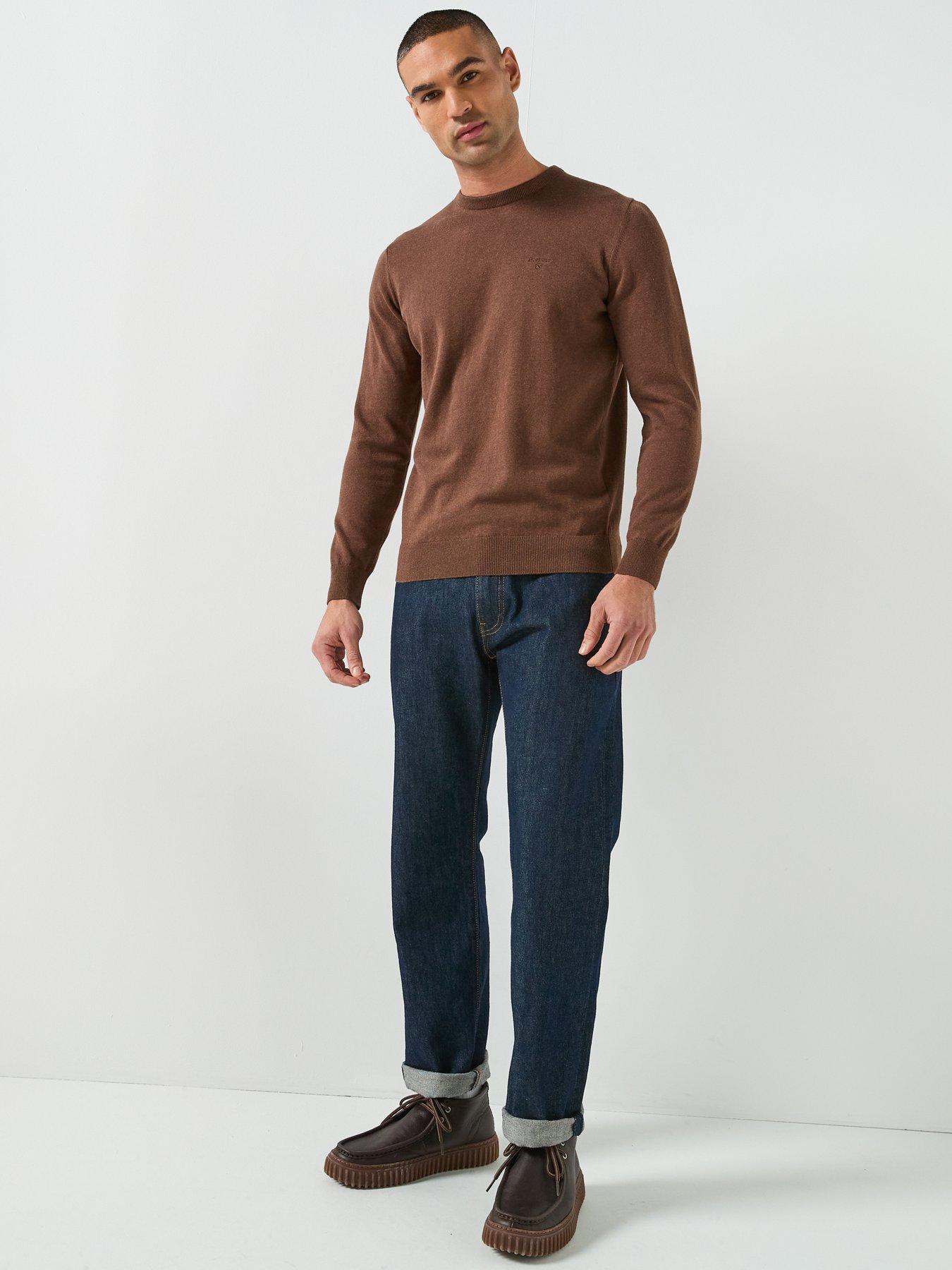  image of barbour-pima-cotton-crew-jumper-brown