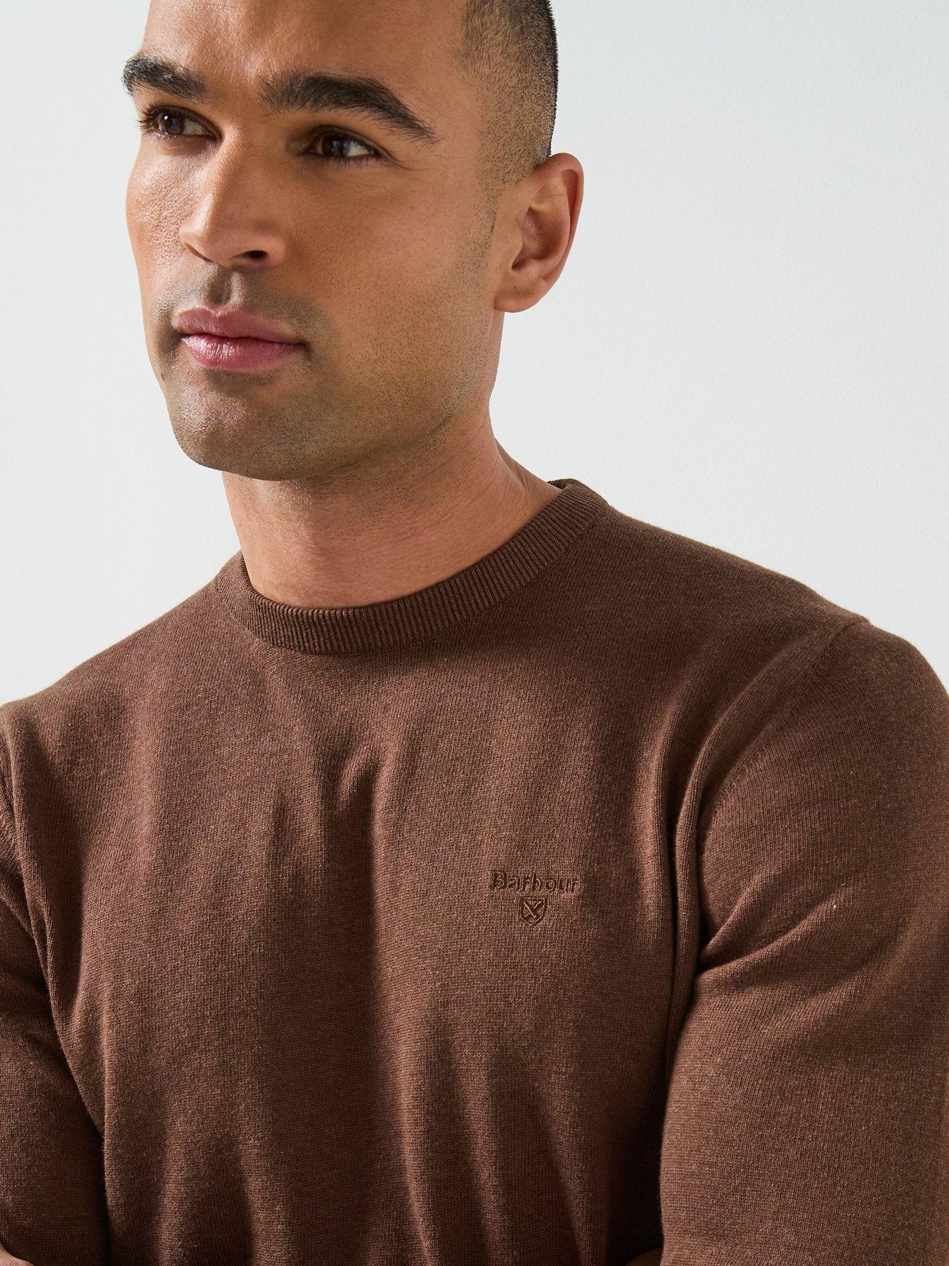  image of barbour-pima-cotton-crew-jumper-brown