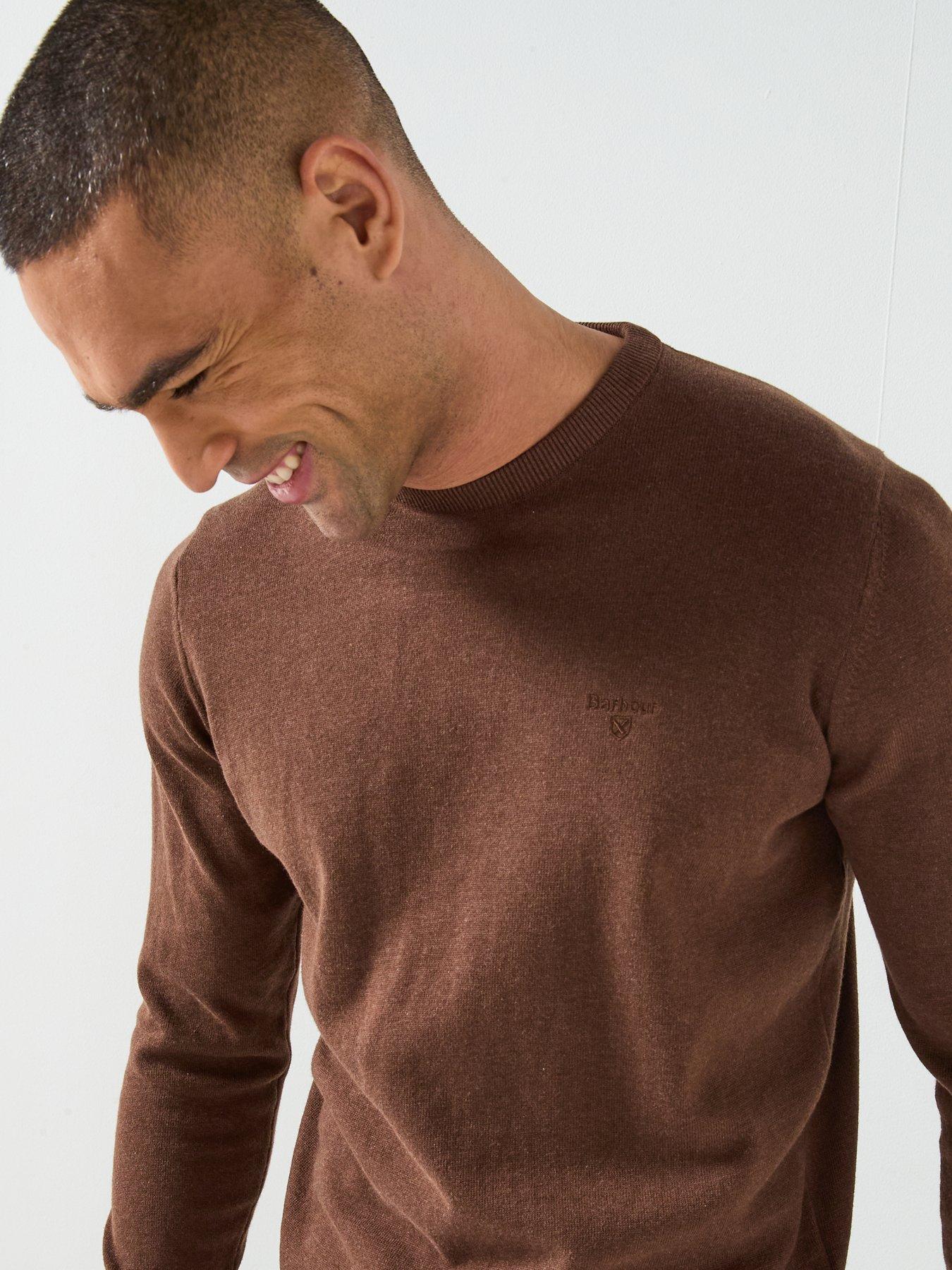  image of barbour-pima-cotton-crew-jumper-brown