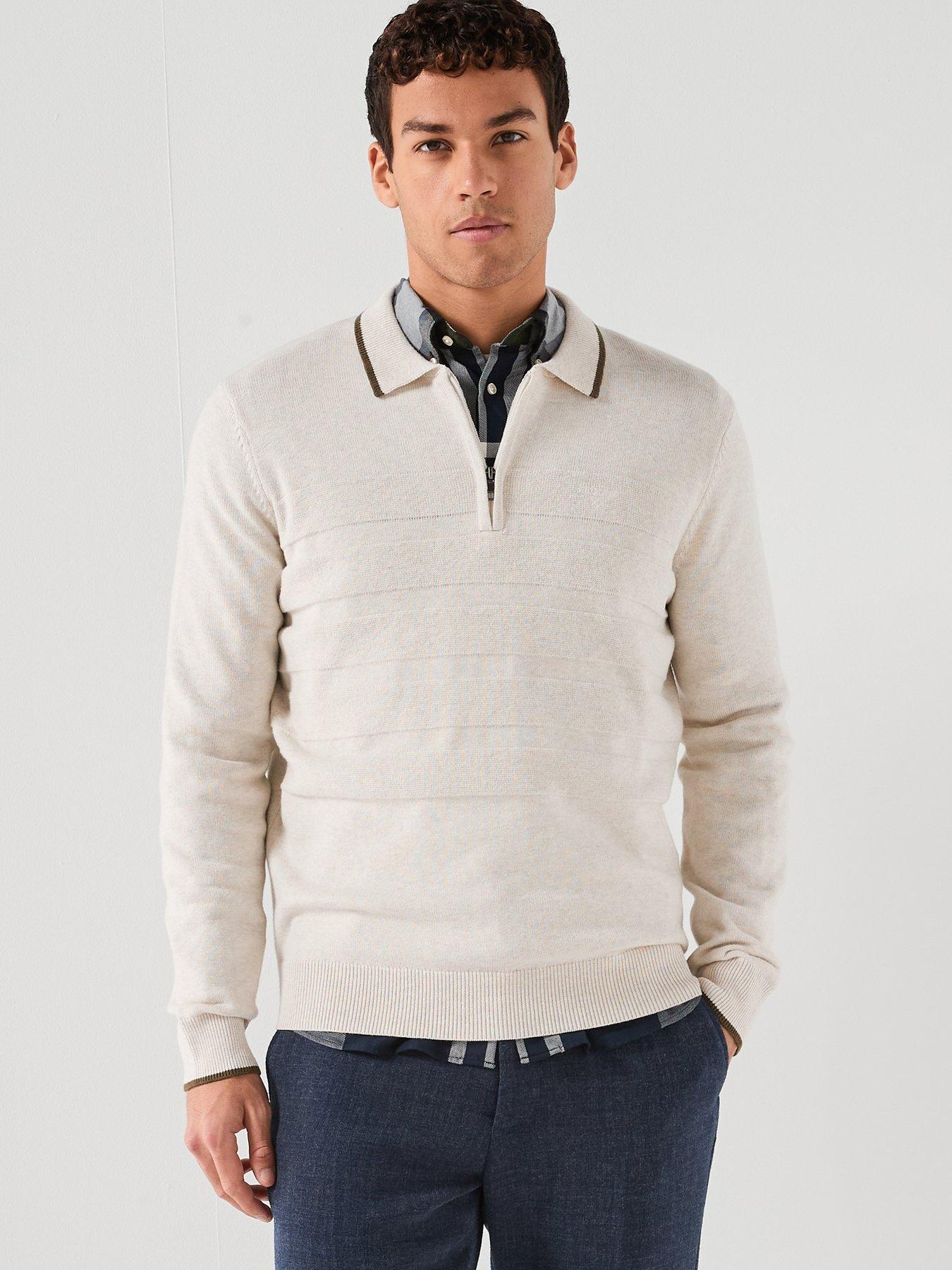 Barbour Fenhill Long Sleeve Knitted Polo Shirt - Cream