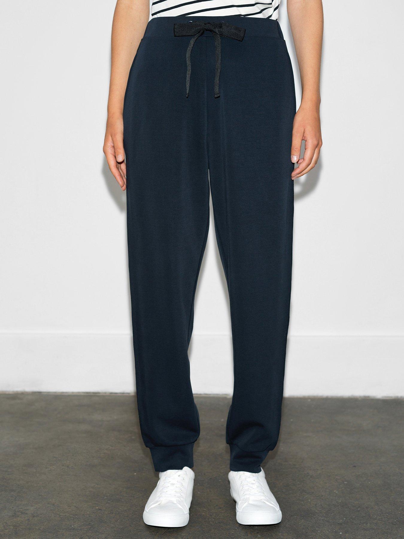 undefined High Waist Side Trim Ribbon Tie Tapered Trousers - Multi