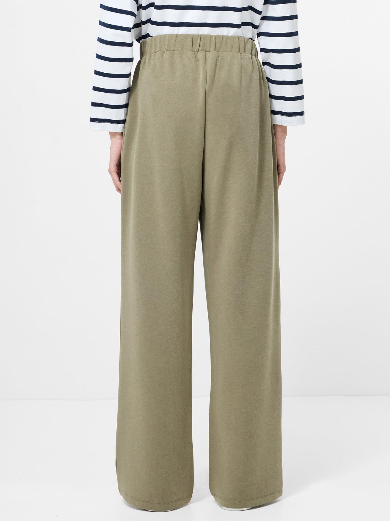 Image 2 of 4 of French Connection Slim Straight Fit Pleated Trousers - Green