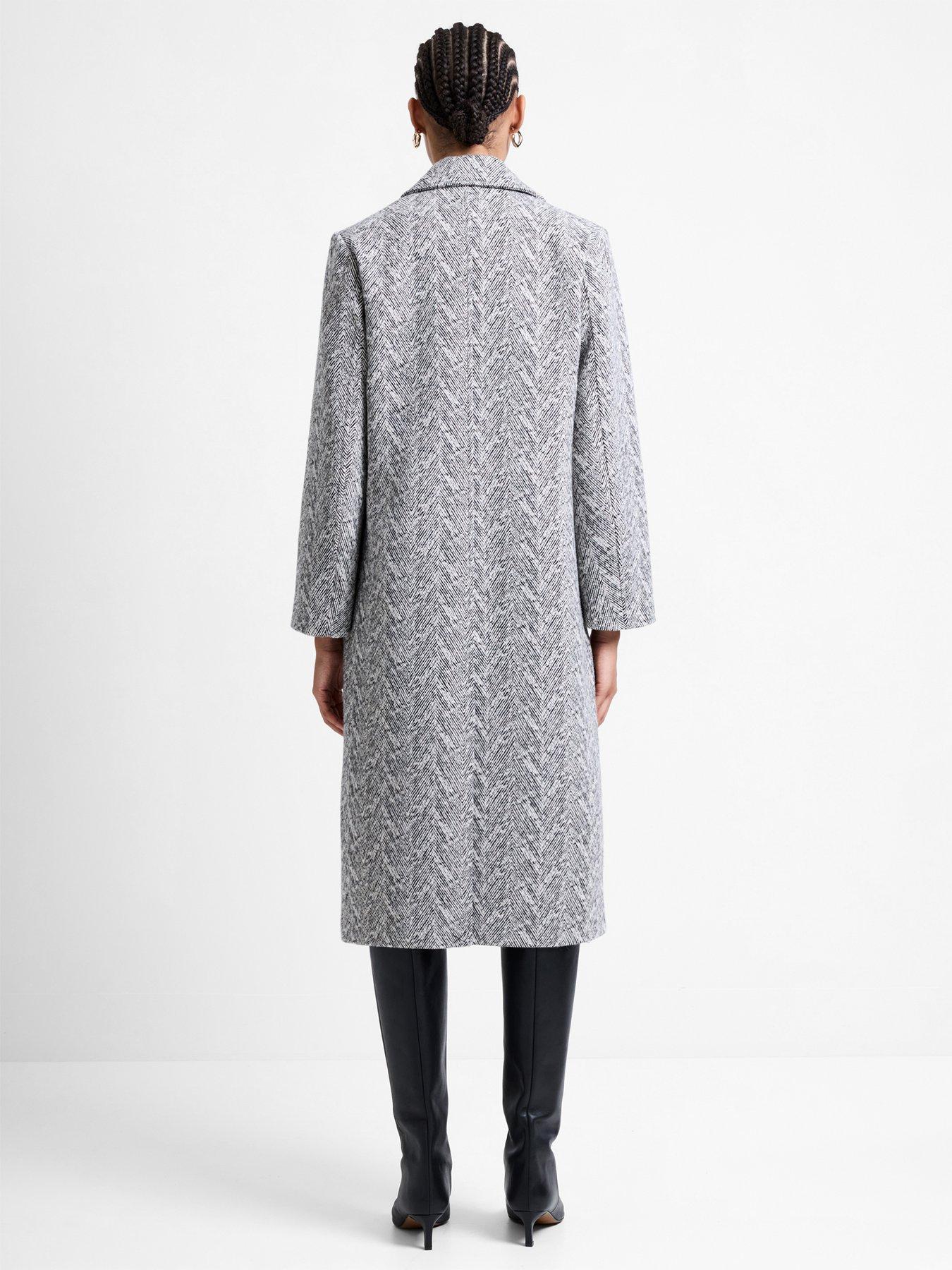 Image 2 of 6 of French Connection Double Breasted Structured Herringbone Coat