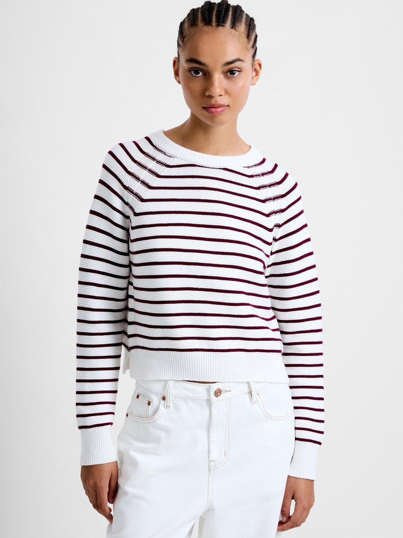 French Connection Cotton Striped Crew Neck Knit Jumper - Multi