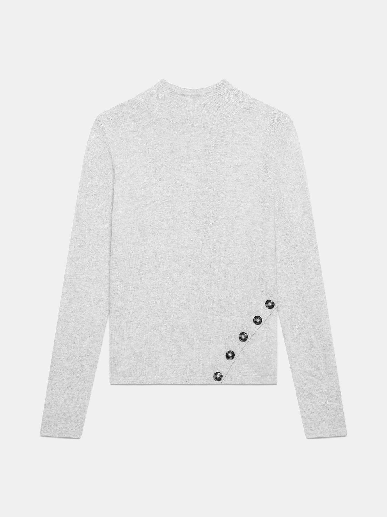 Image 5 of 6 of Mint Velvet Asymmetric Button Top - Grey