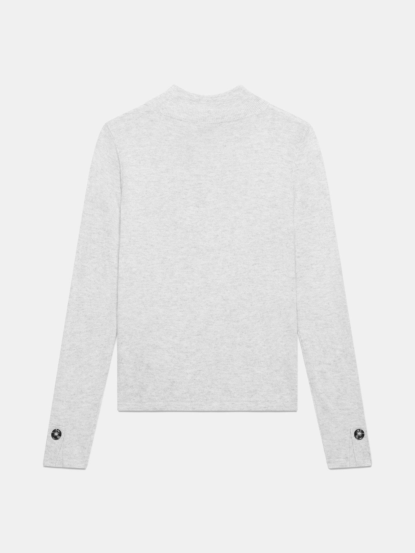 Image 6 of 6 of Mint Velvet Asymmetric Button Top - Grey