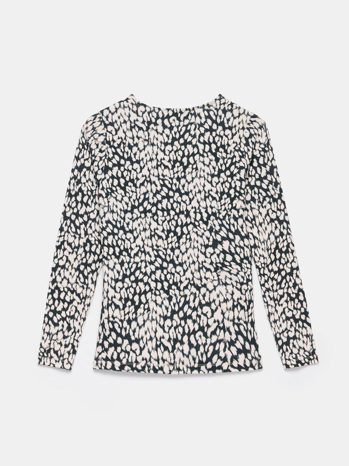 Image 6 of 6 of Mint Velvet Animal Print Drape Top - Blue