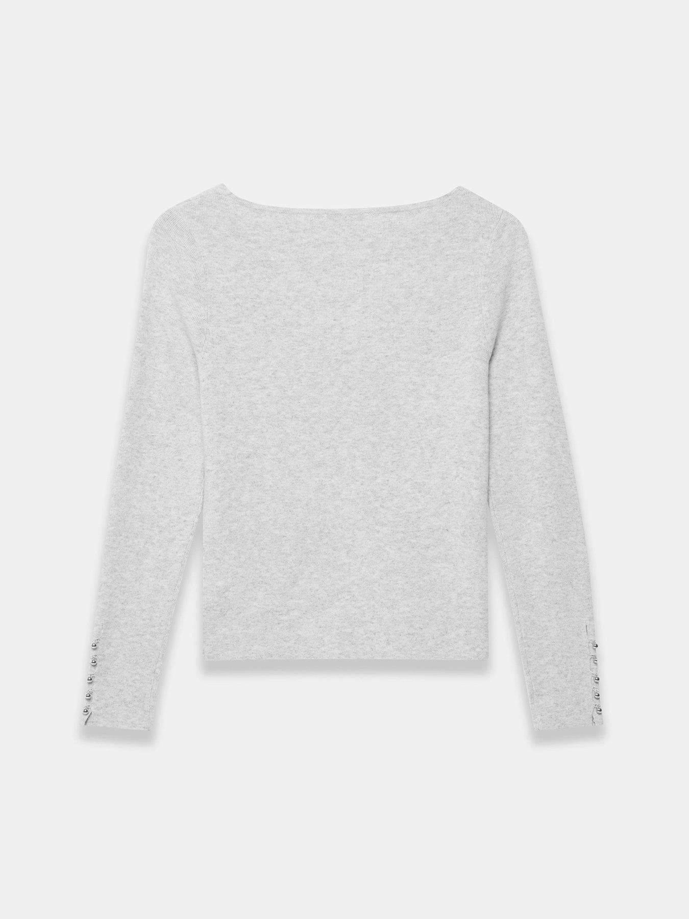 Image 6 of 6 of Mint Velvet Twist Front Knit Top - Grey