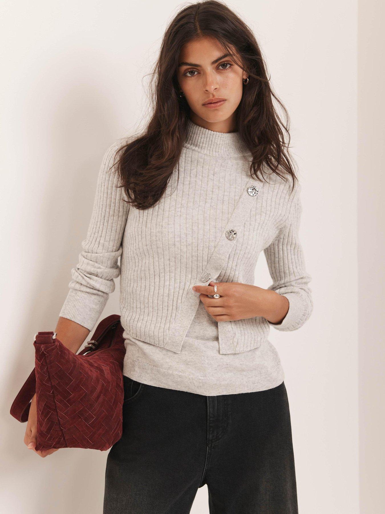 Image 2 of 6 of Mint Velvet Double Layer Jumper - Grey