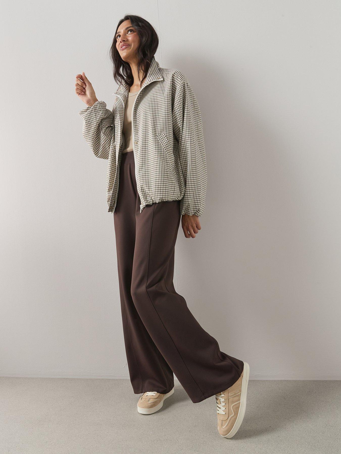  image of the-very-collection-bubble-hem-check-jacket-print