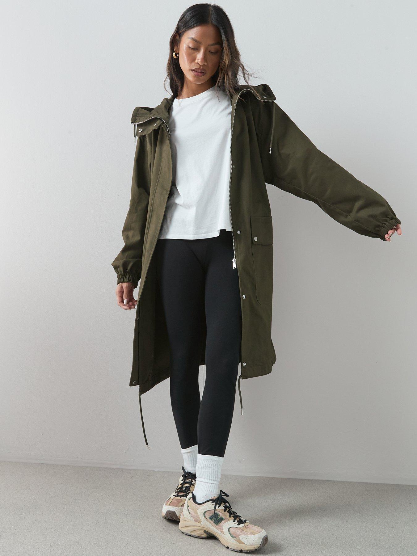 Image 5 of 6 of The Very Collection Longline Uility Parka - Khaki