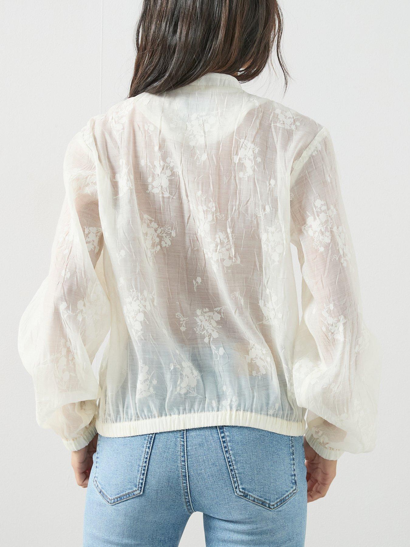 Image 2 of 7 of The Very Collection Sheer Lightweight Technical Jacket - Cream