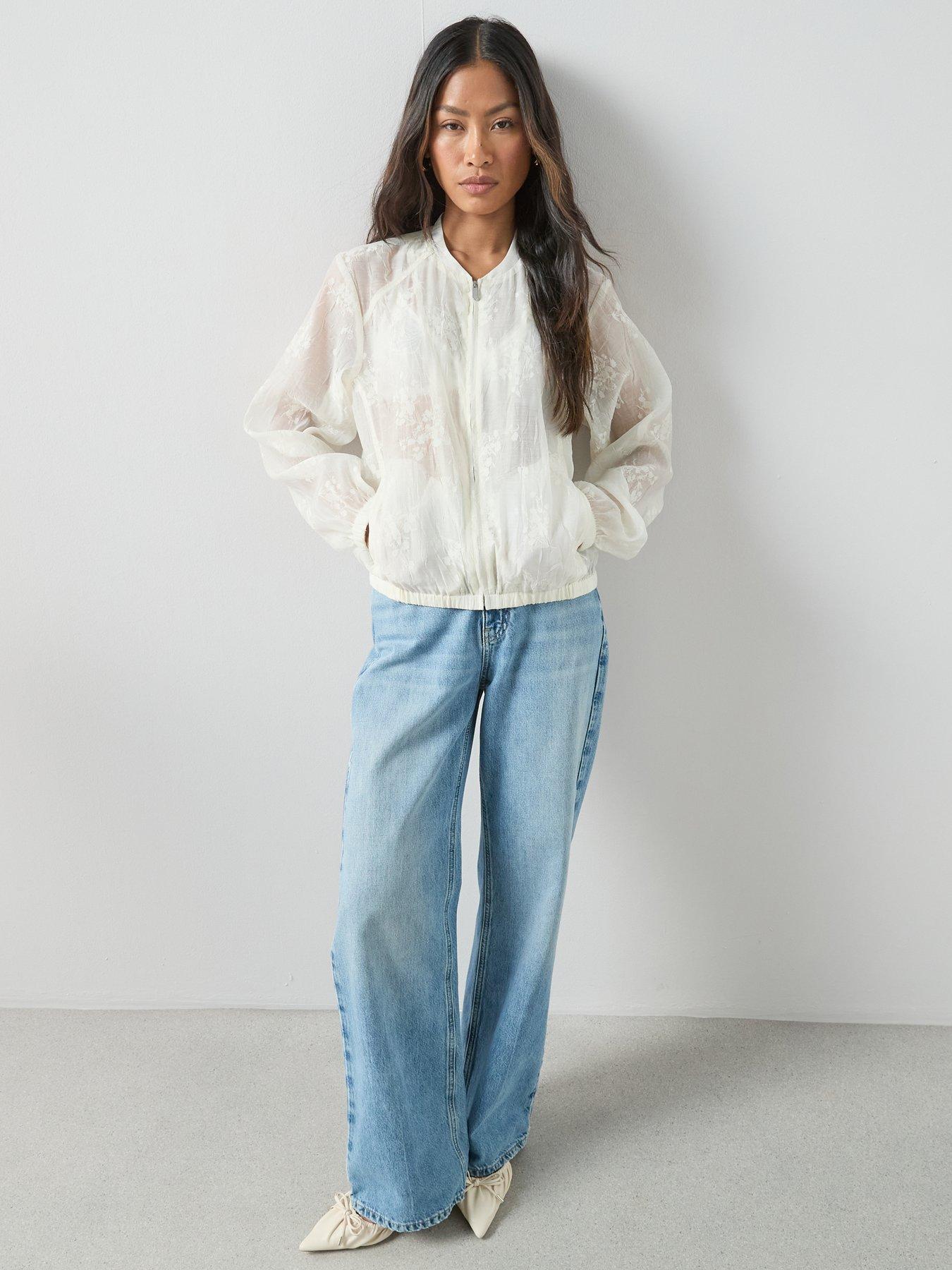 Image 3 of 7 of The Very Collection Sheer Lightweight Technical Jacket - Cream