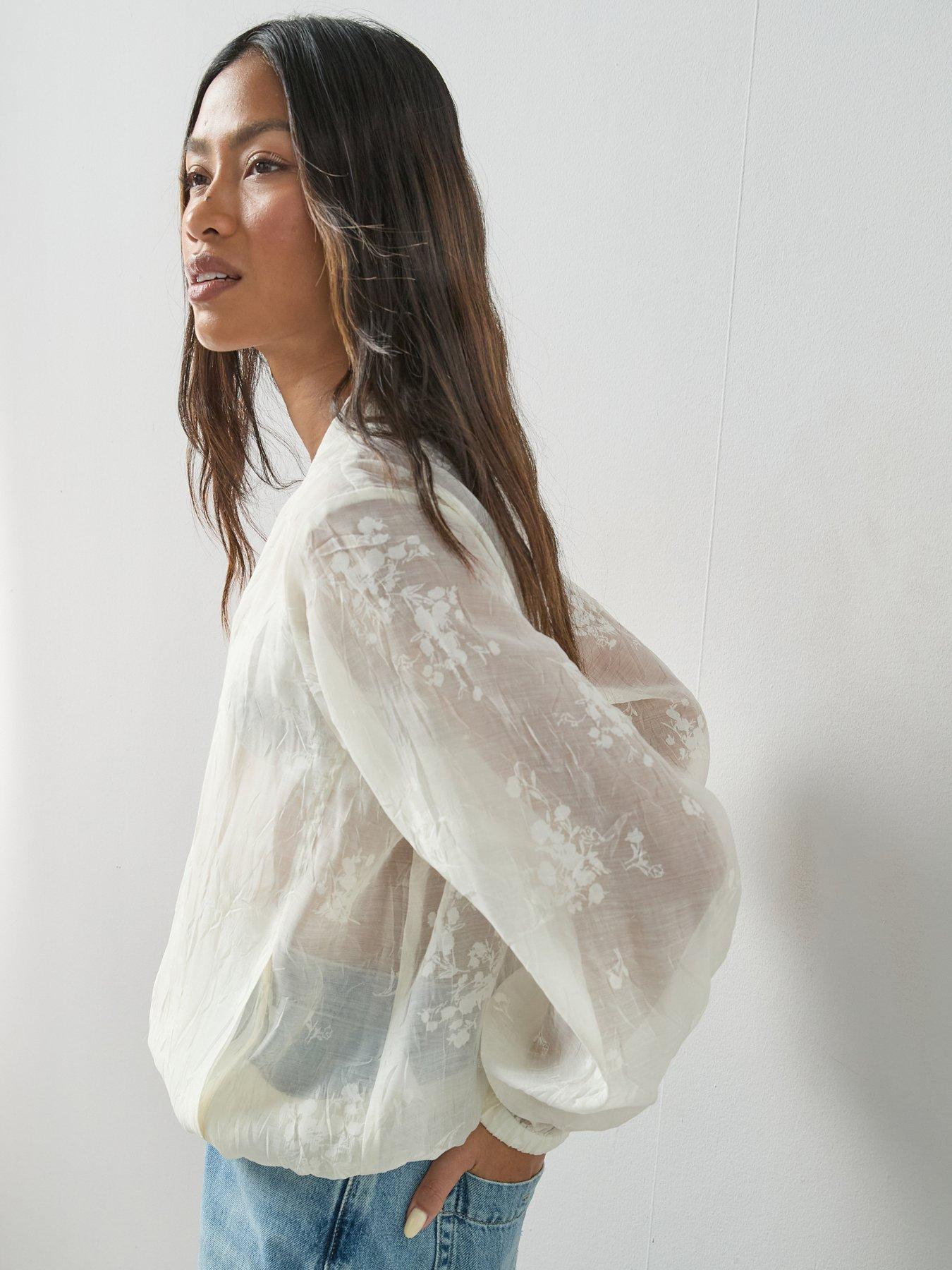 Image 6 of 7 of The Very Collection Sheer Lightweight Technical Jacket - Cream